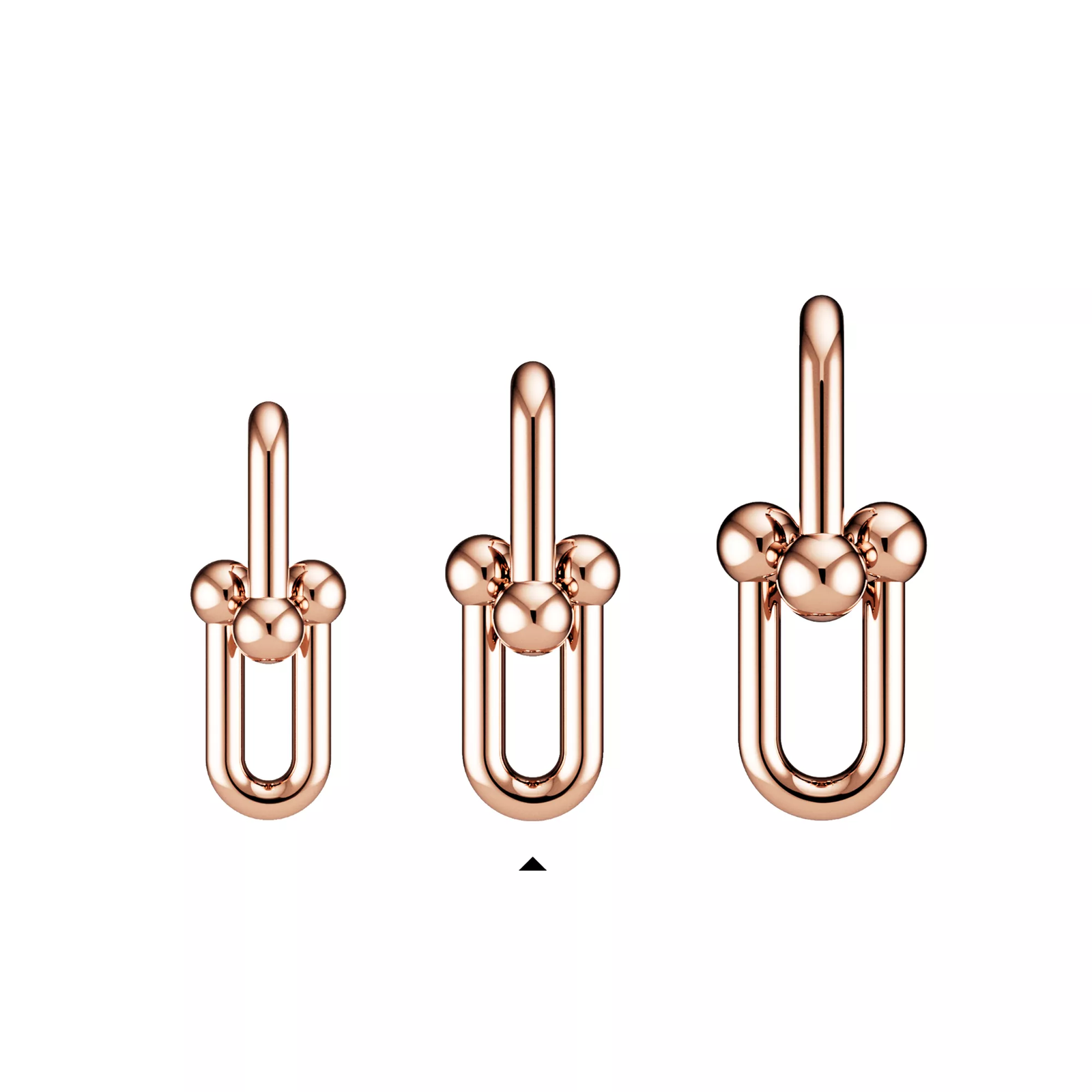 Large Link Earrings in Rose Gold