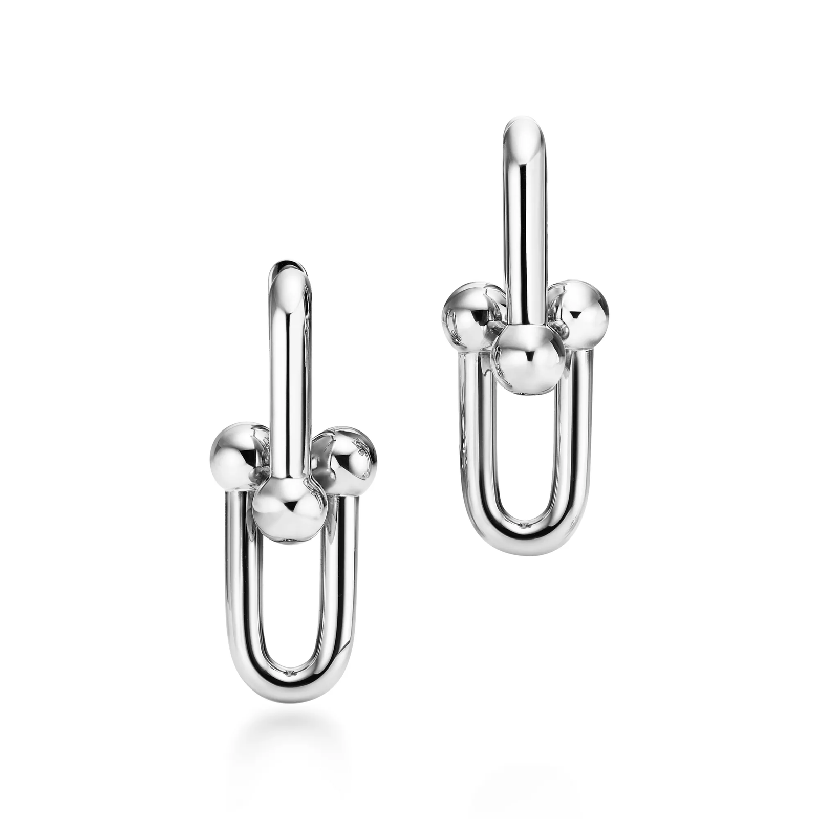 Large Link Earrings in Sterling Silver