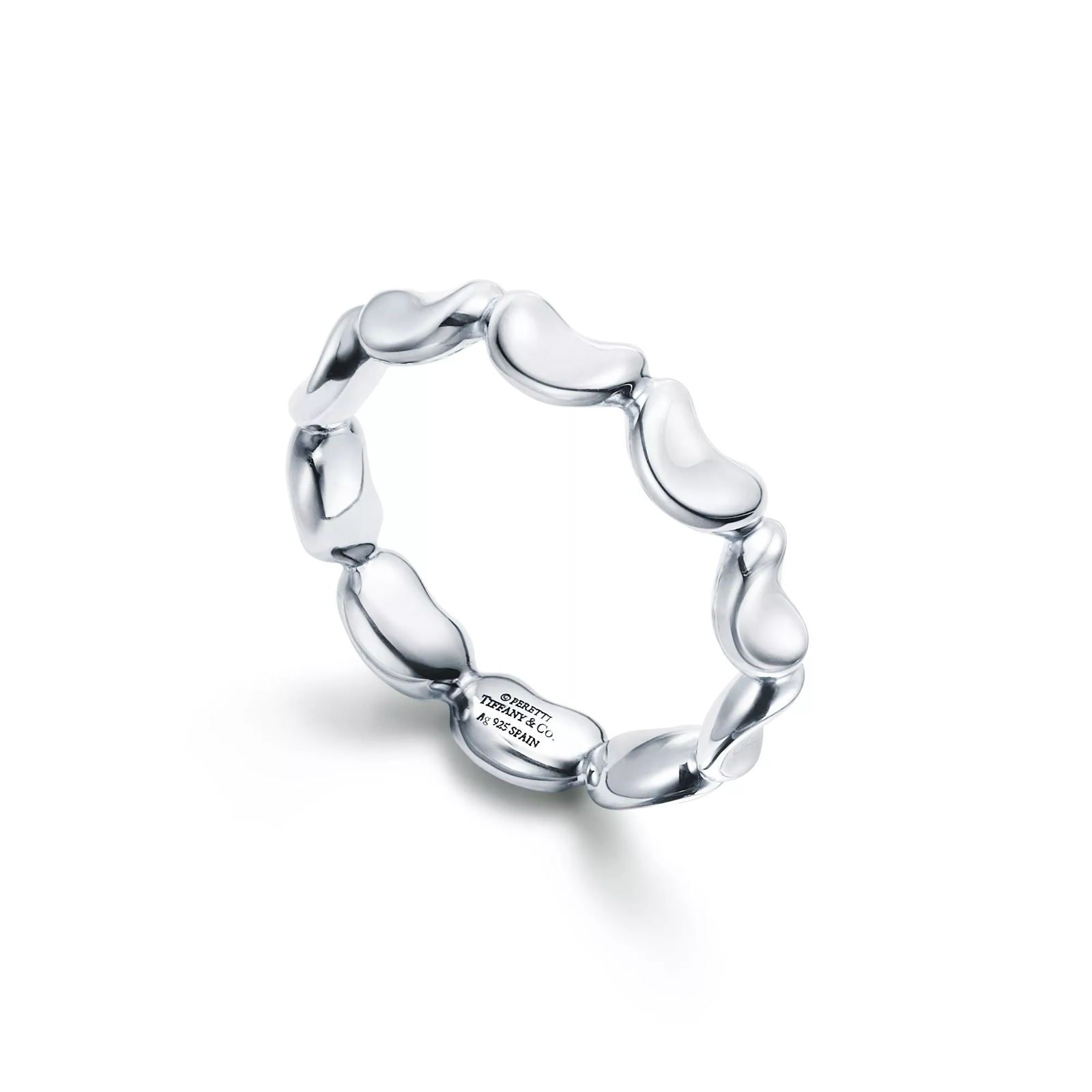 Bean design Continuous Ring in Sterling Silver, 4 mm