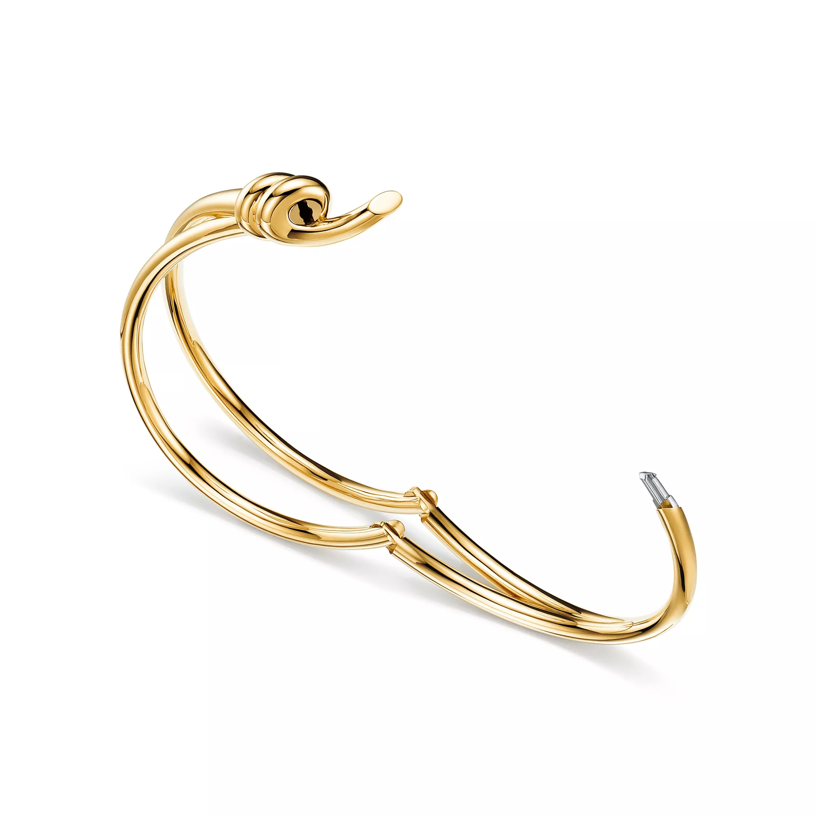 Double Row Hinged Bangle in Yellow Gold