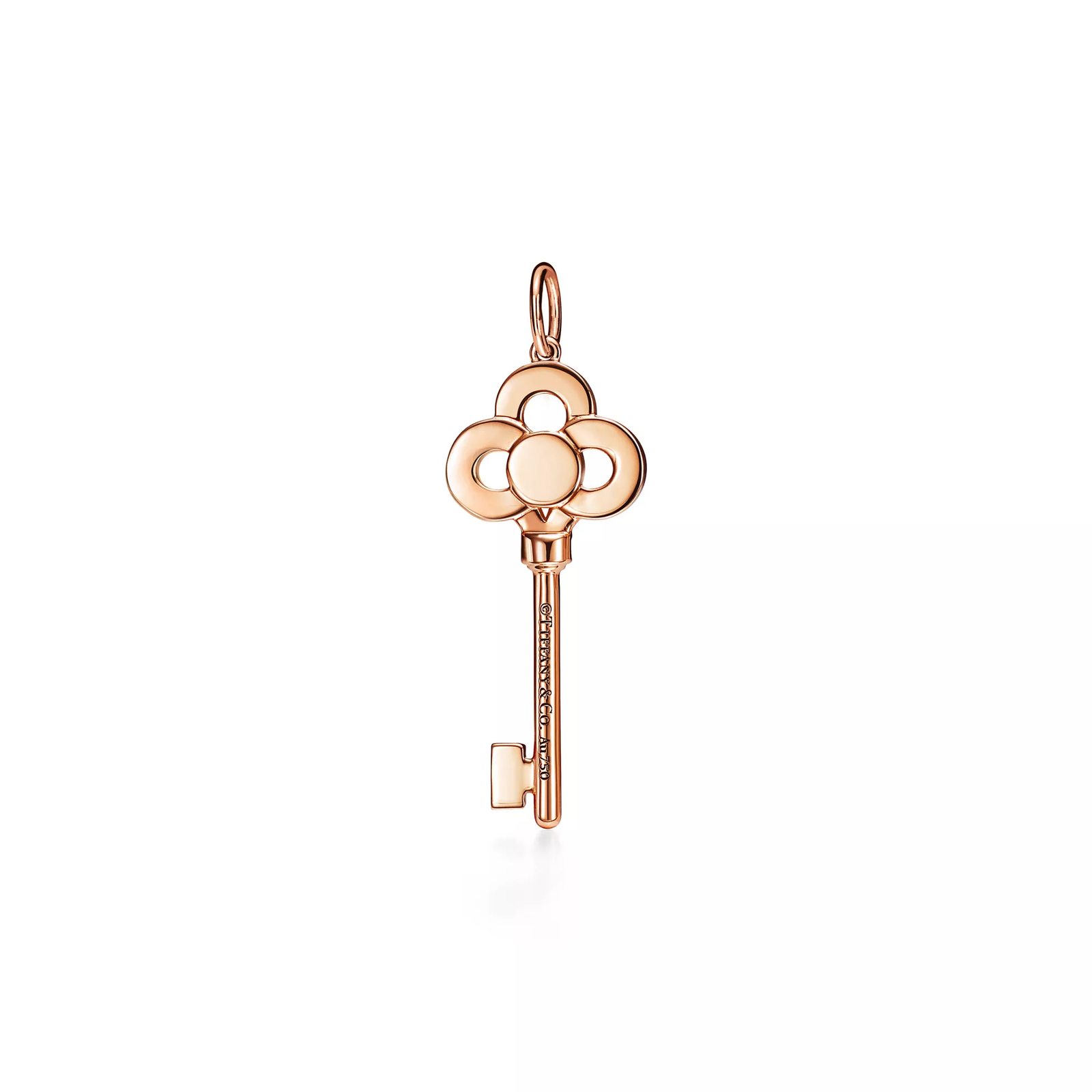 Mini Crown Key Pendant in 18k Rose Gold with Diamonds
