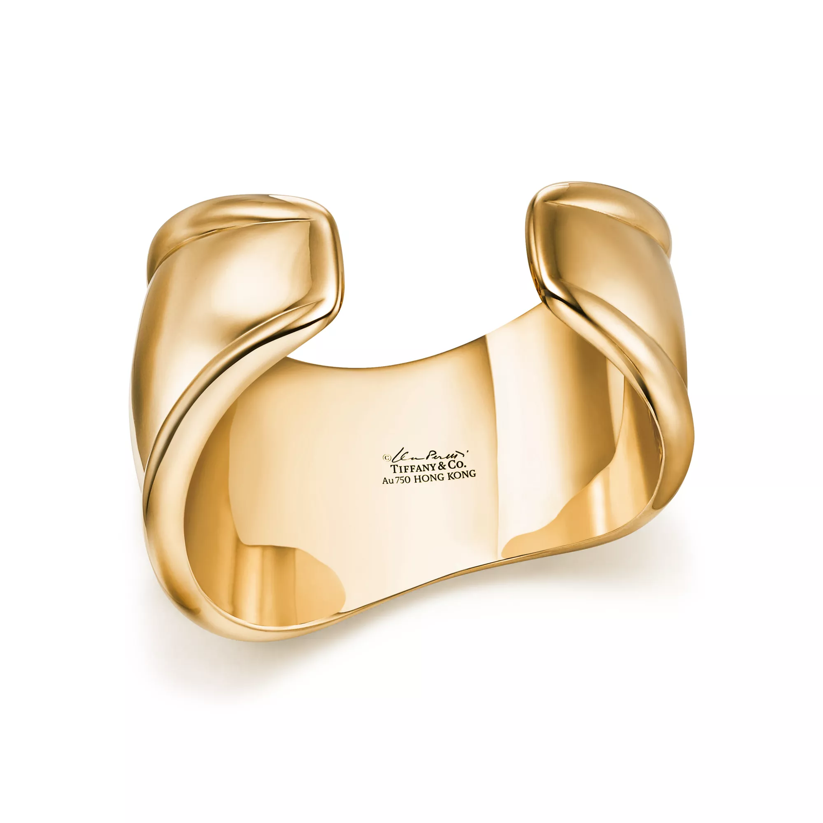 Small Bone Cuff in Yellow Gold with Green Nephrite Jade