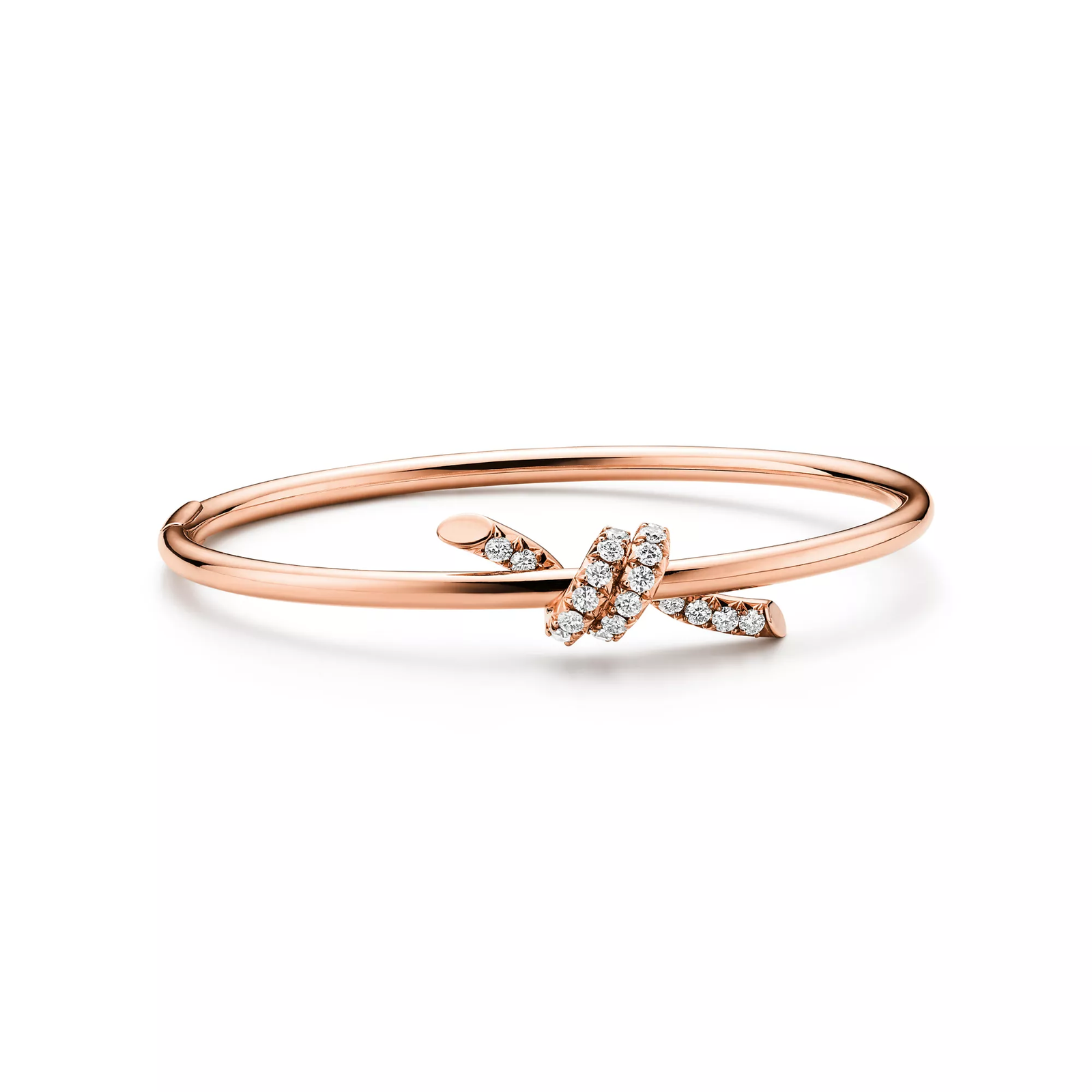 Wire Bangle in Rose Gold with Diamonds