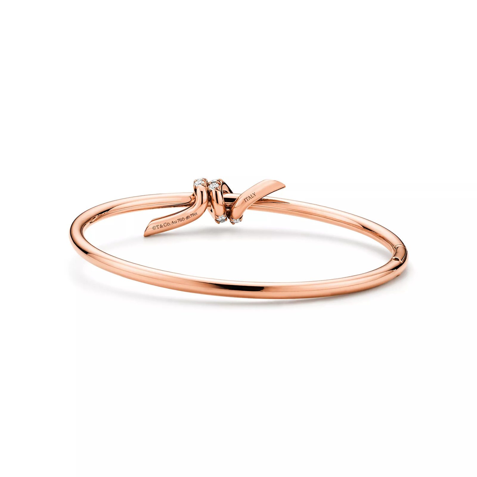 Wire Bangle in Rose Gold with Diamonds