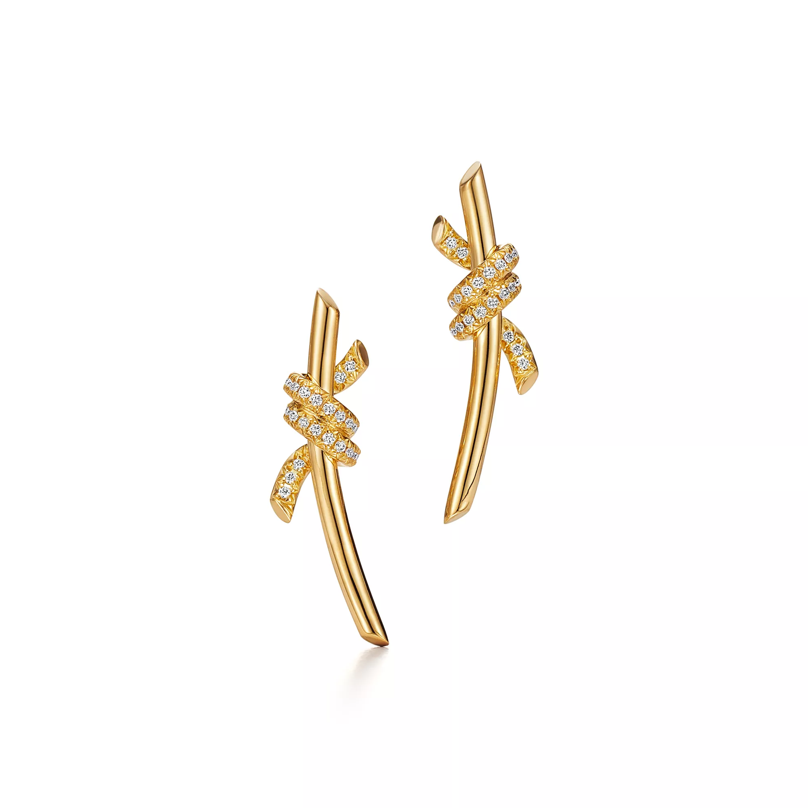 Earrings in Yellow Gold with Diamonds