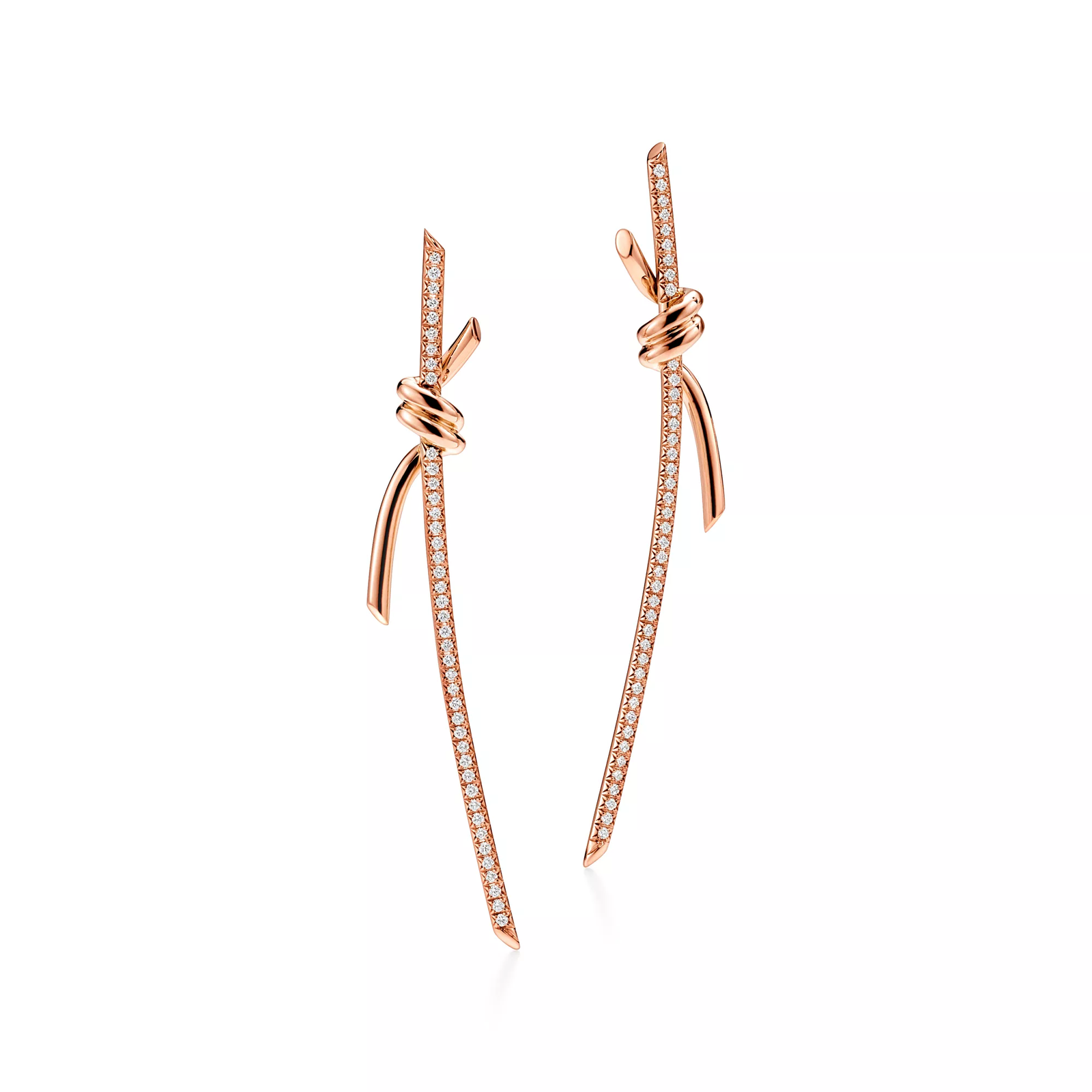 Drop Earrings in Rose Gold with Diamonds