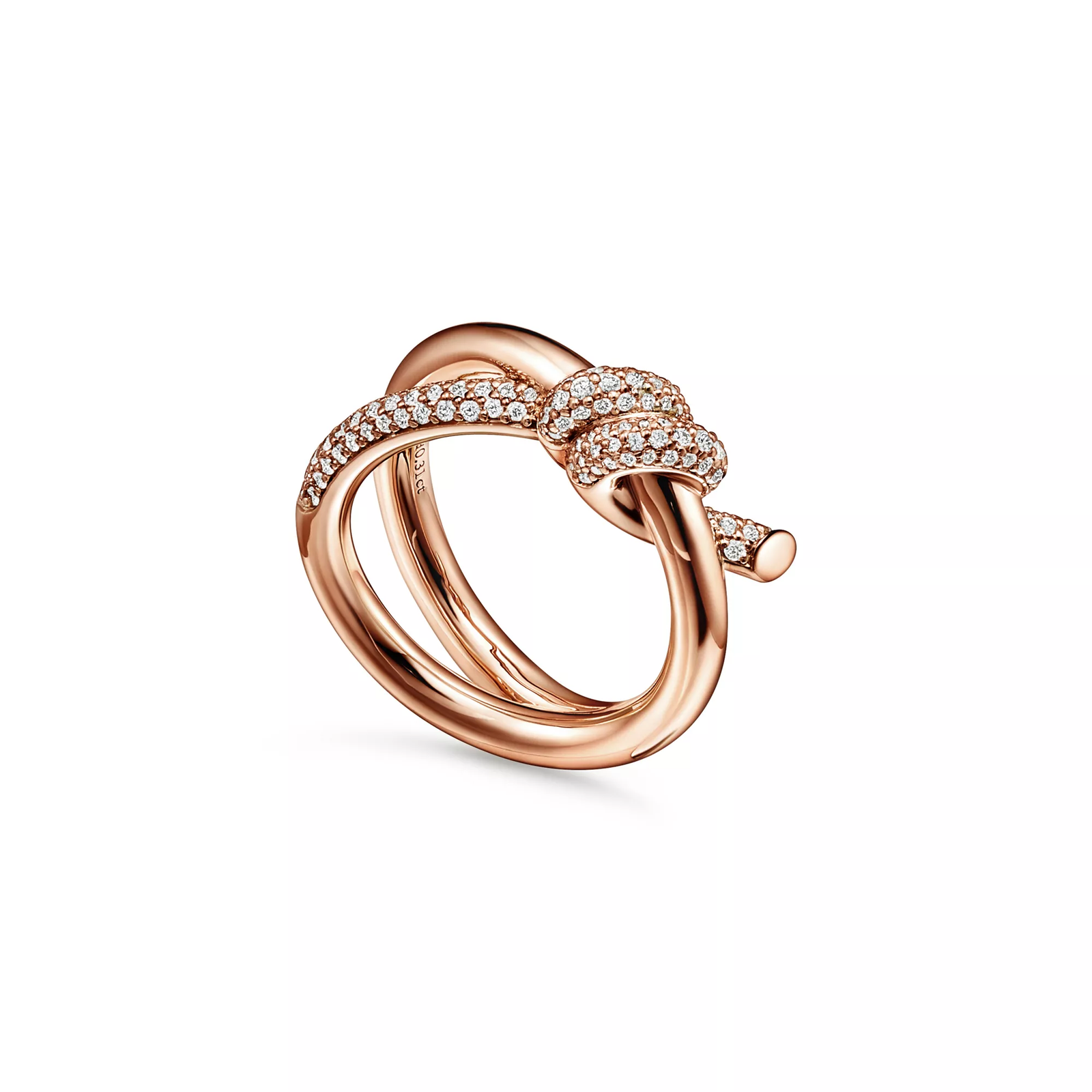 Double Row Ring in Rose Gold with Diamonds