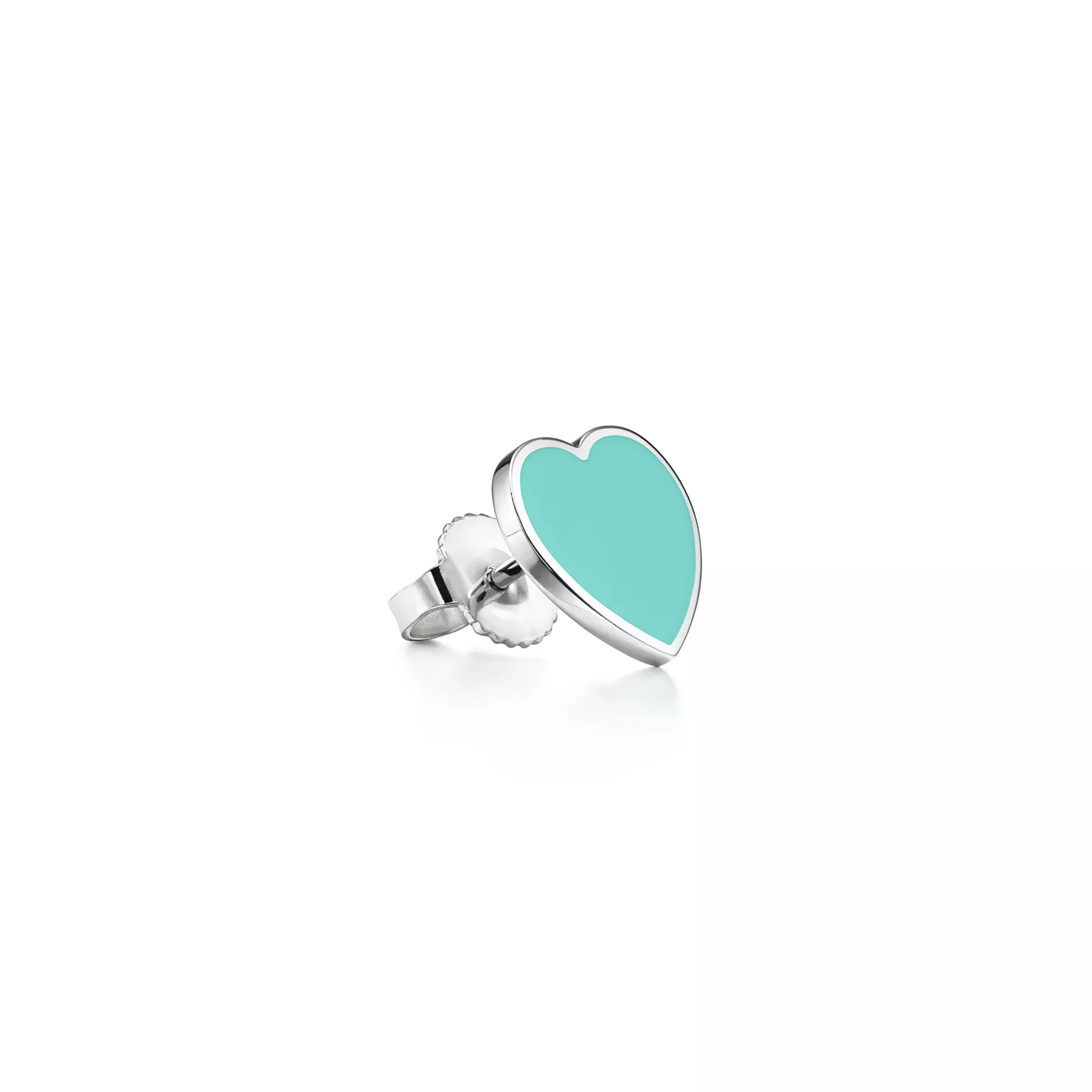 Earrings in Silver with Tiffany Blue and a Diamond, Mini