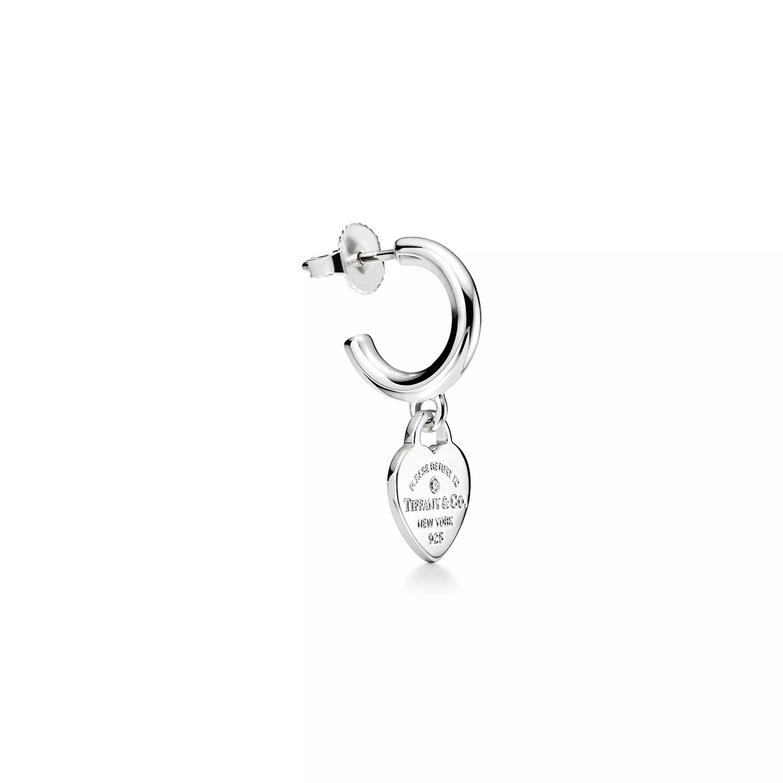 Hoop Earrings in Sterling Silver with Diamonds, Mini