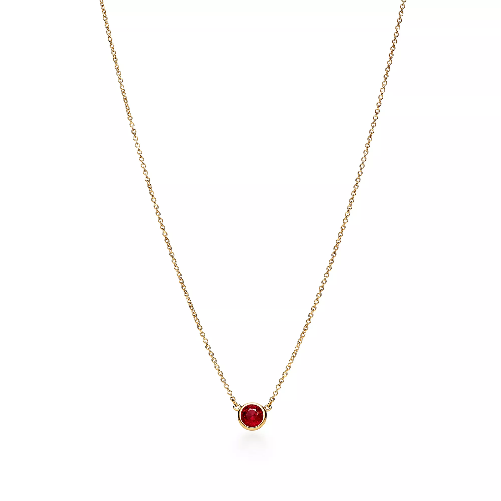 Color by the Yard Pendant in Yellow Gold with a Ruby