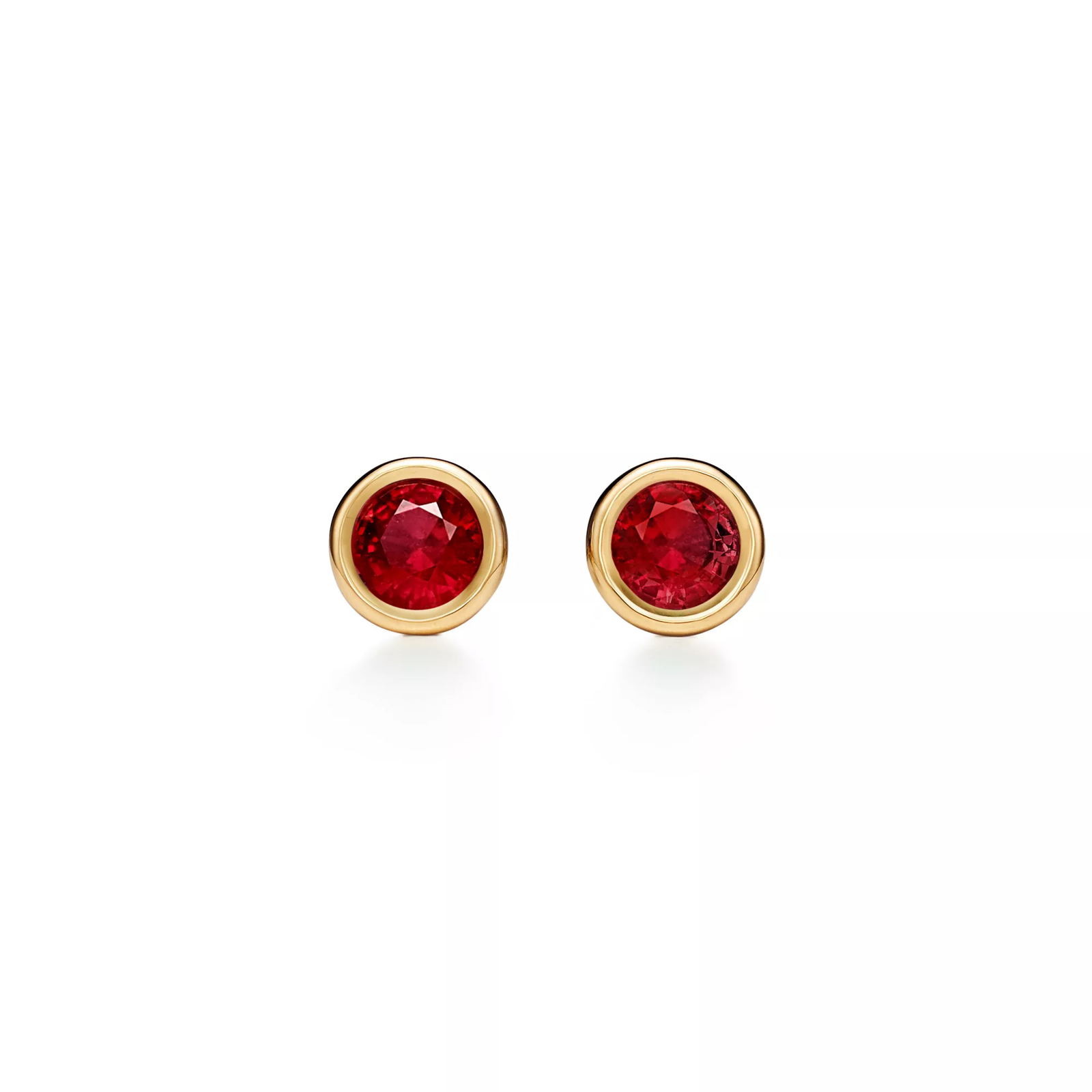 Color by the Yard Earrings in Yellow Gold with Rubies