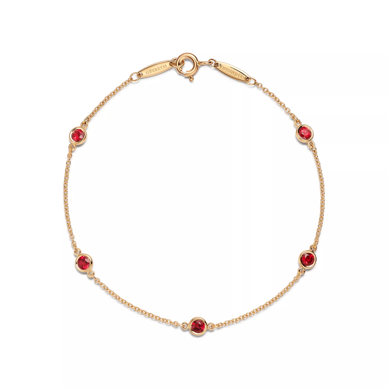 Color by the Yard Bracelet in Yellow Gold with Rubies
