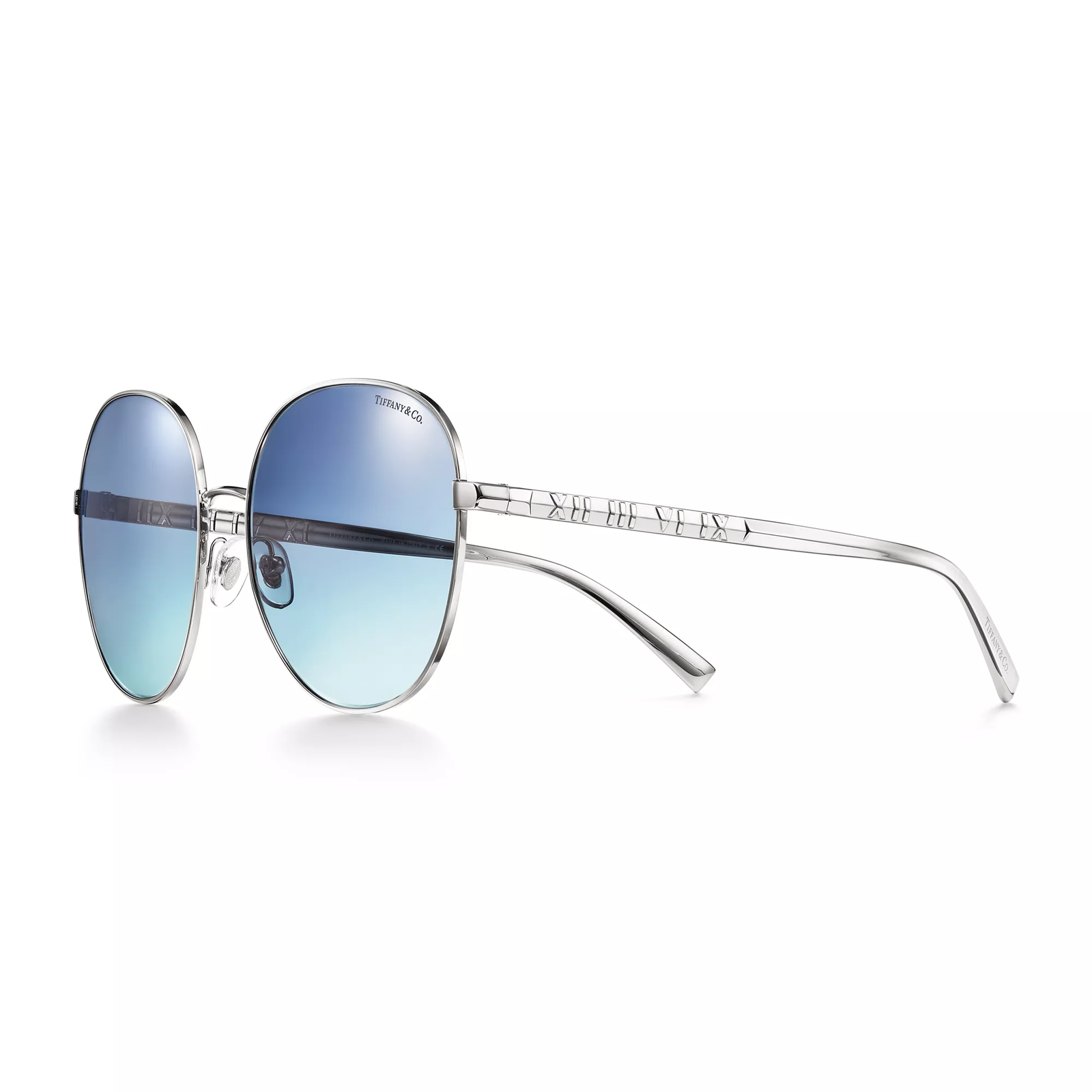 Round Sunglasses in Silver-colored Metal