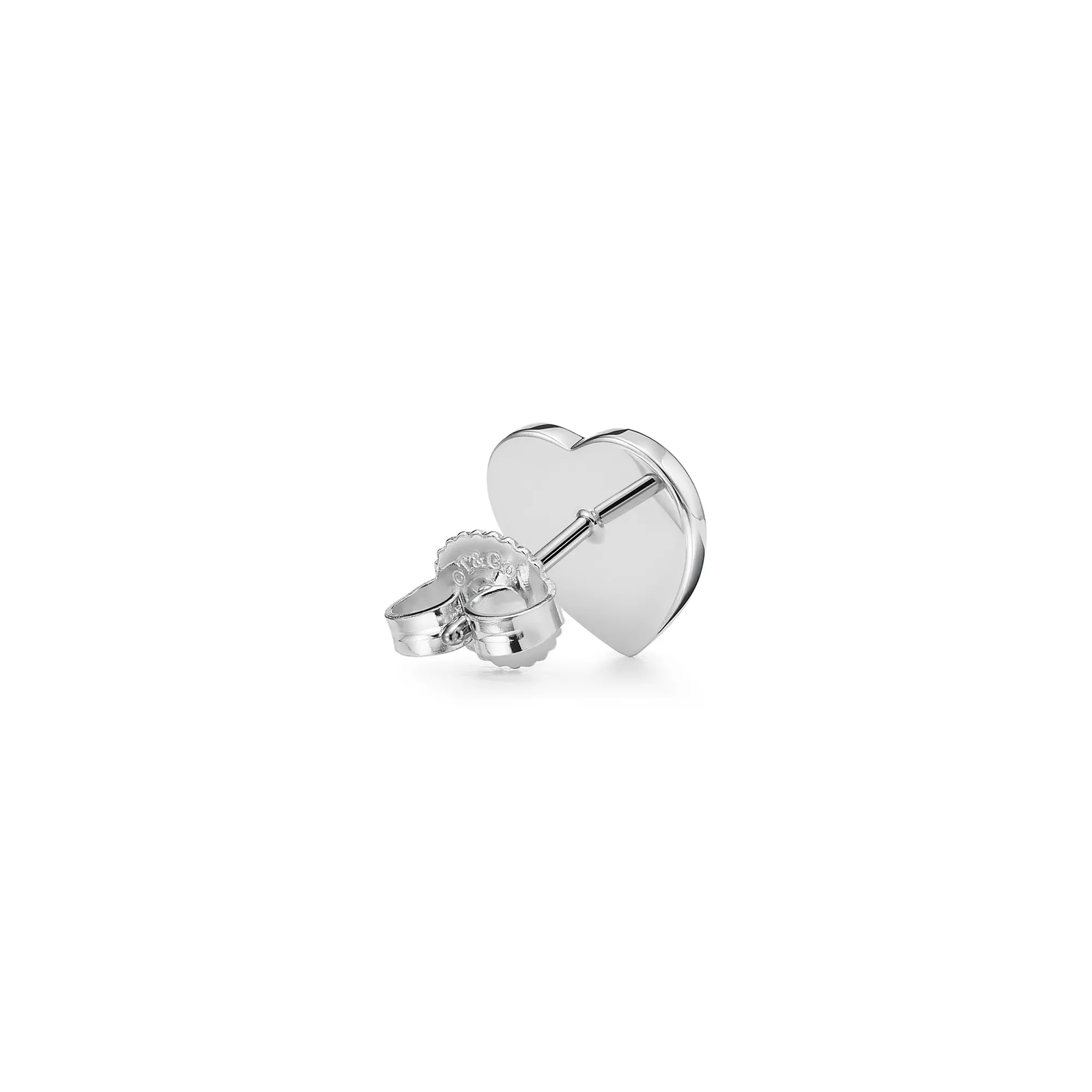Heart Tag Earrings in Sterling Silver with a Diamond, Mini