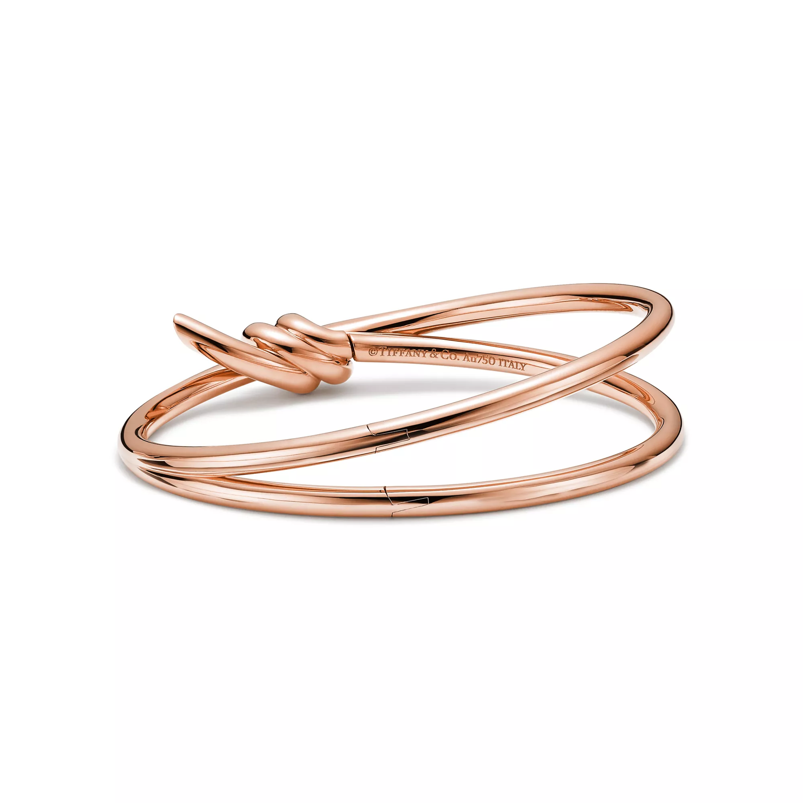 Double Row Hinged Bangle in Rose Gold