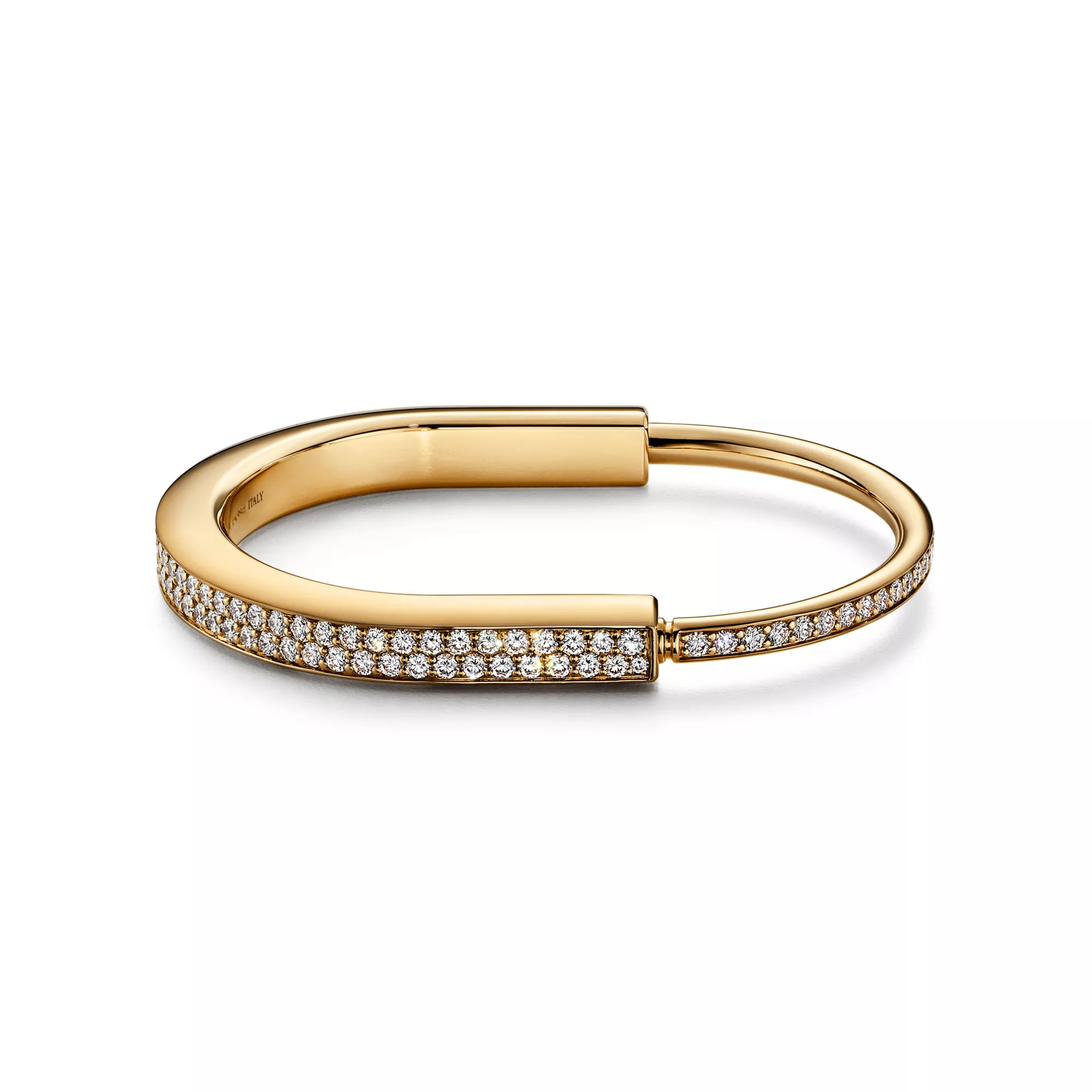 Bangle in Yellow Gold with Full Pave Diamonds