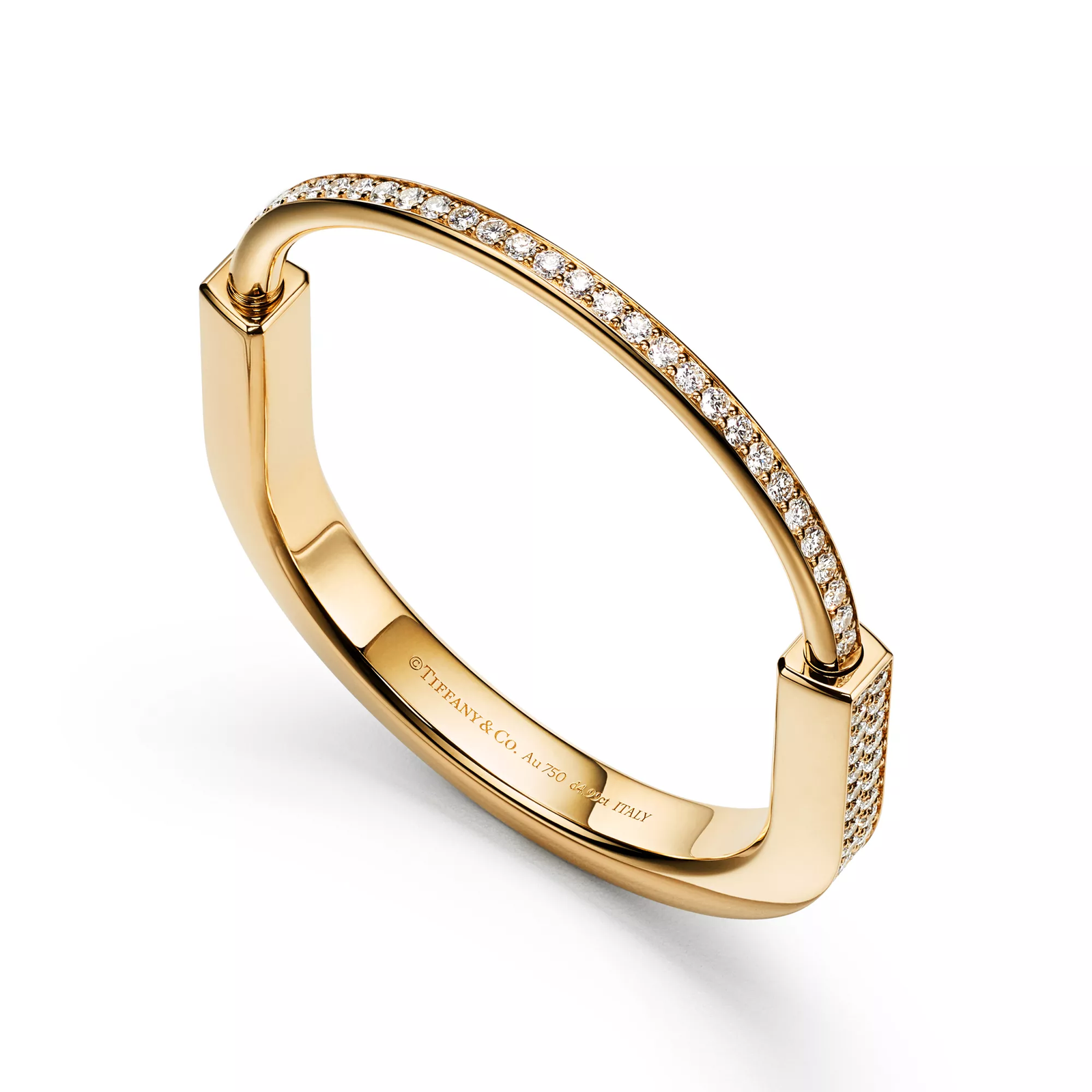 Bangle in Yellow Gold with Full Pave Diamonds