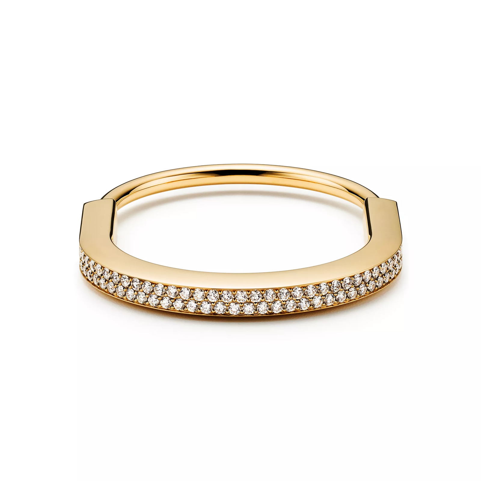 Bangle in Yellow Gold with Full Pave Diamonds