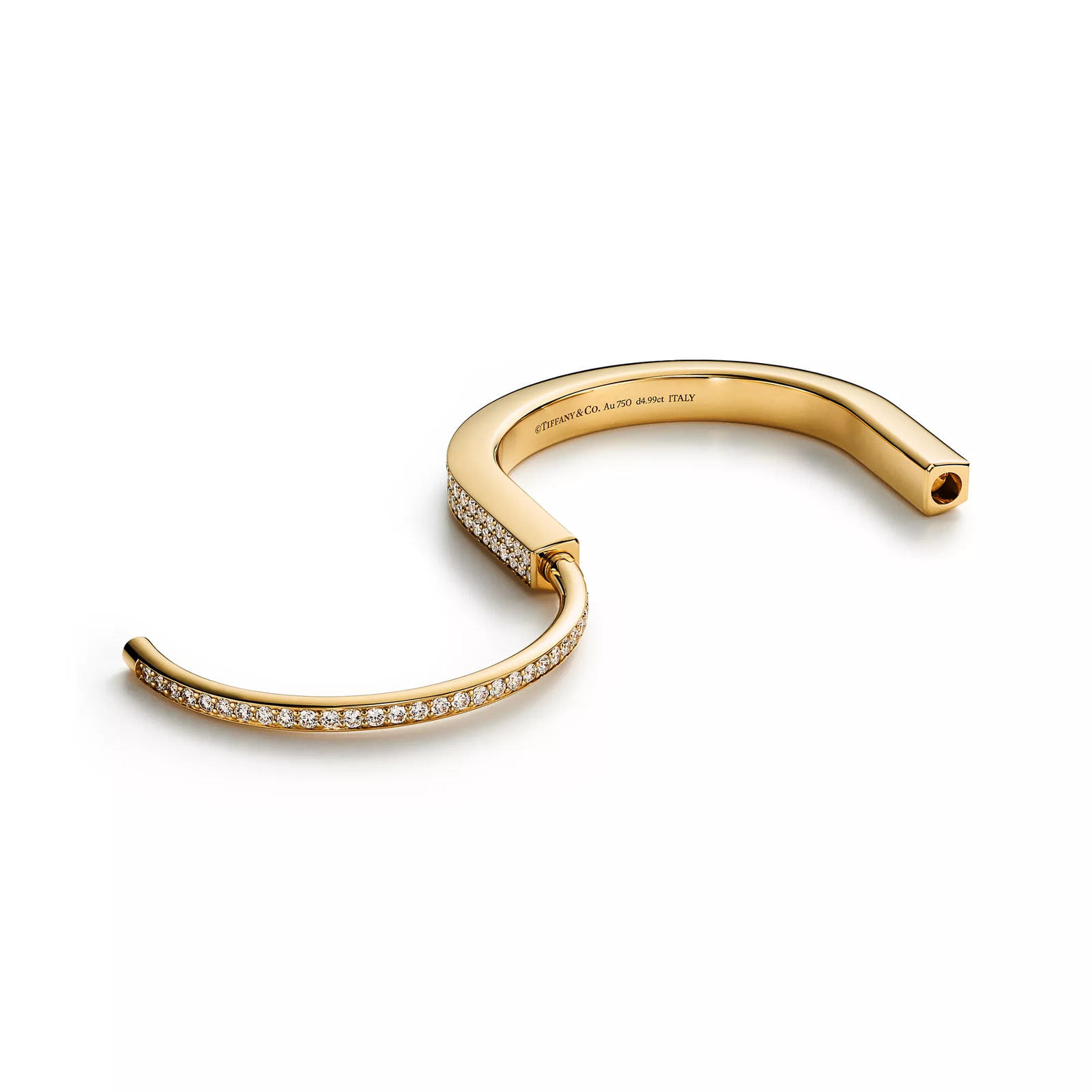 Bangle in Yellow Gold with Full Pave Diamonds