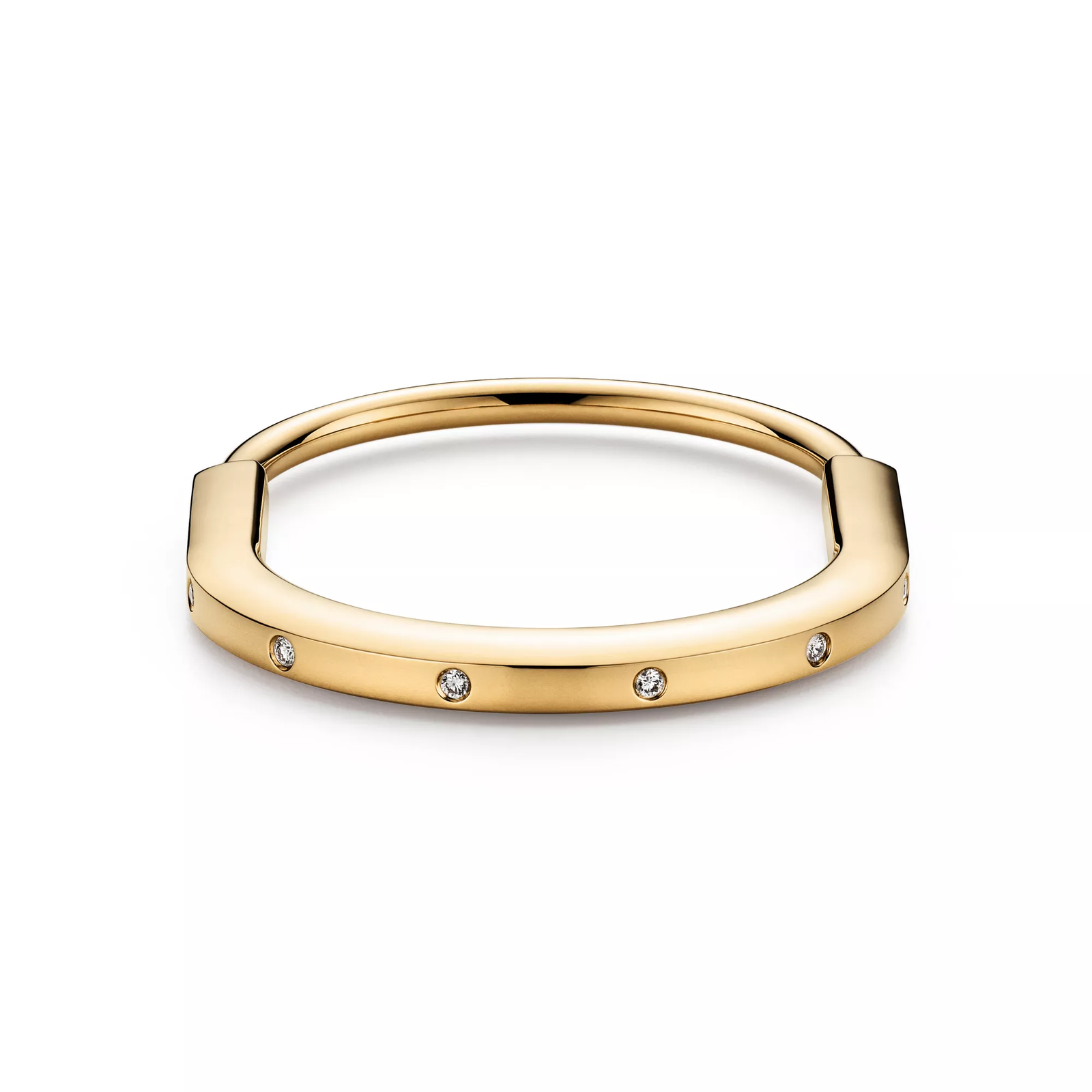 Bangle in Yellow Gold with Diamond Accents