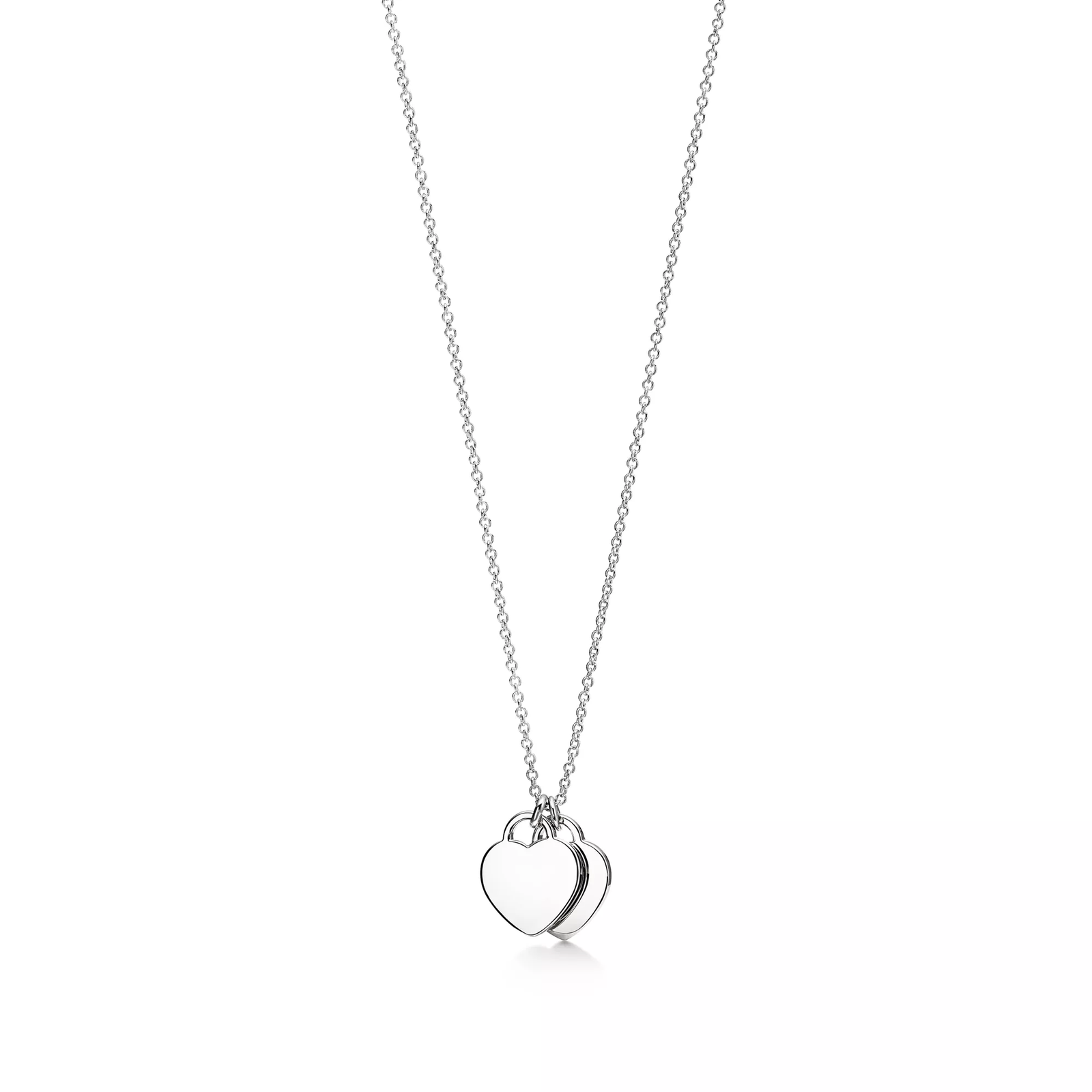 Heart Tag Pendant in Sterling Silver with a Diamond, Mini