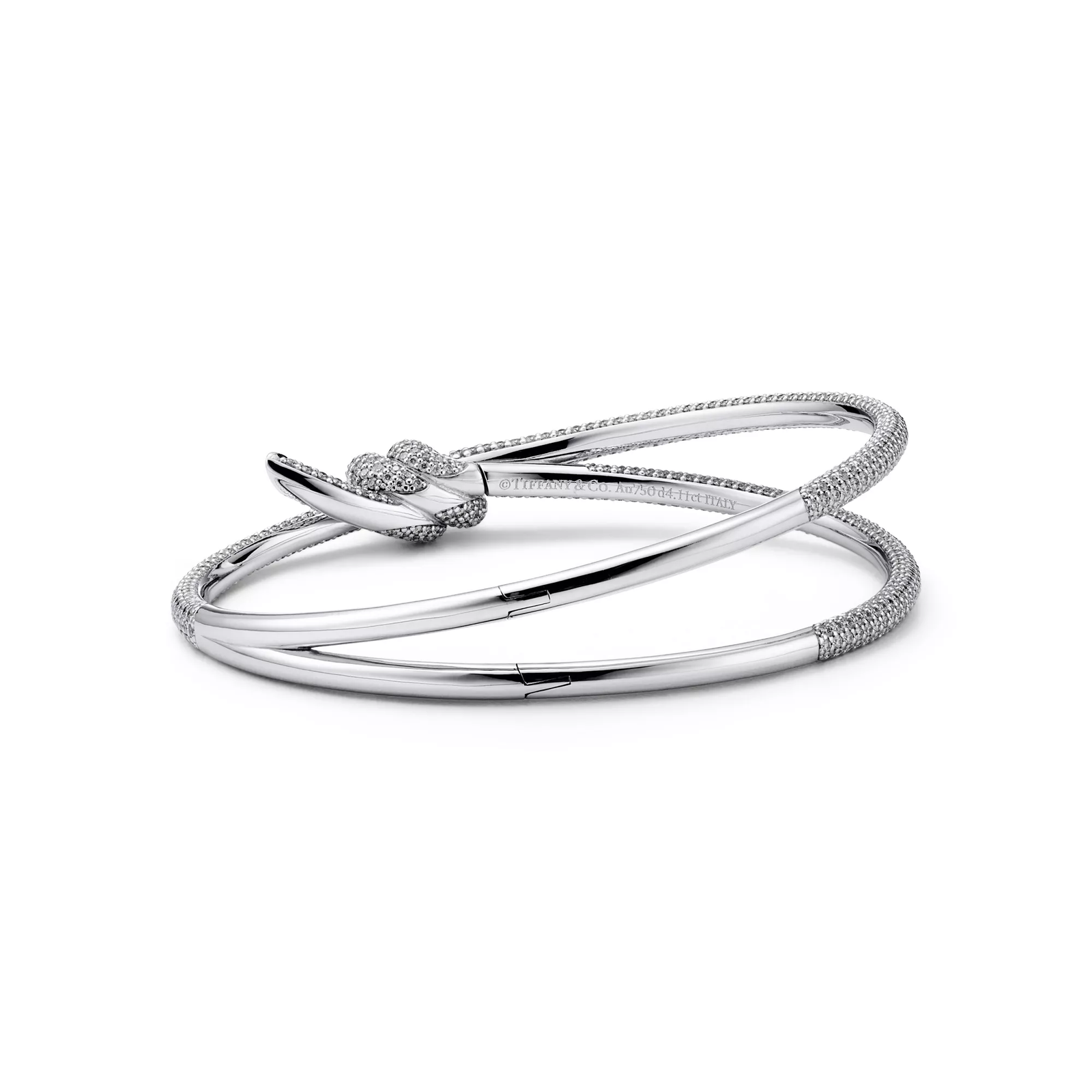 Double Row Bracelet in White Gold with Diamonds
