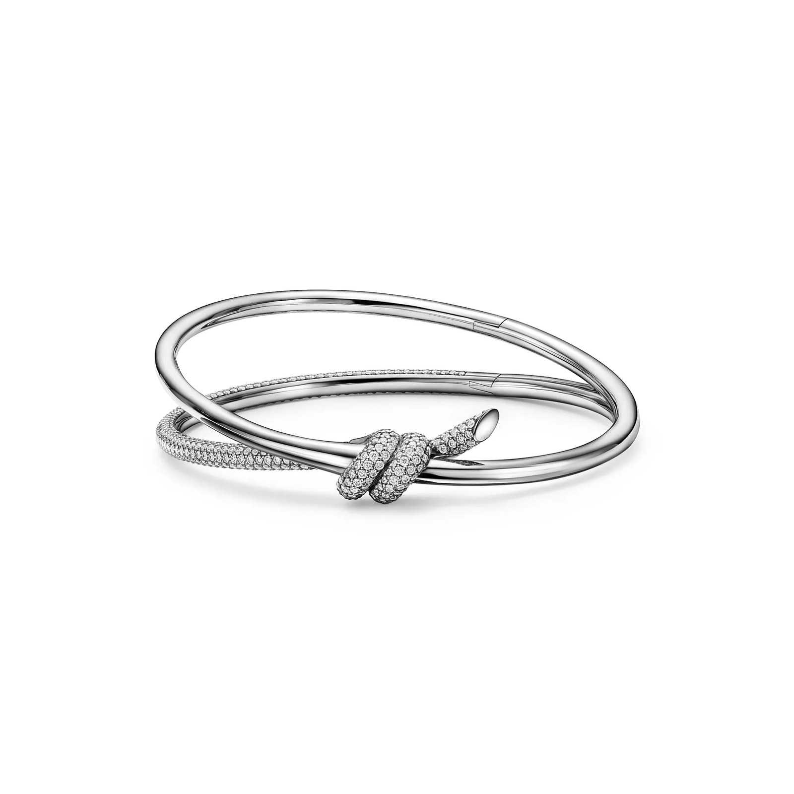 Double Row Bracelet in White Gold with Diamonds