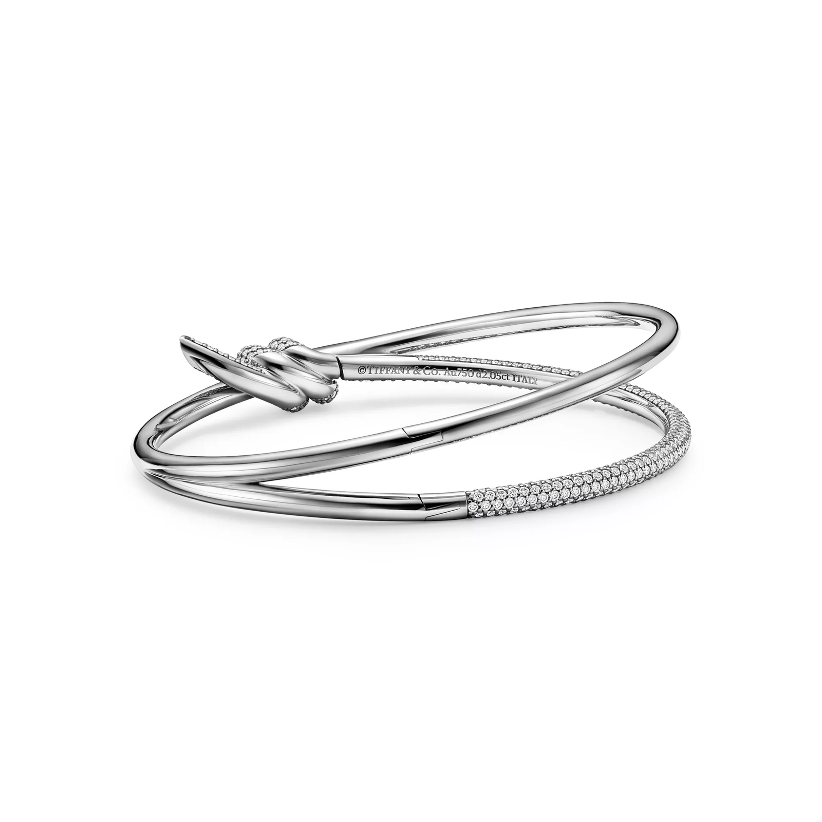 Double Row Bracelet in White Gold with Diamonds