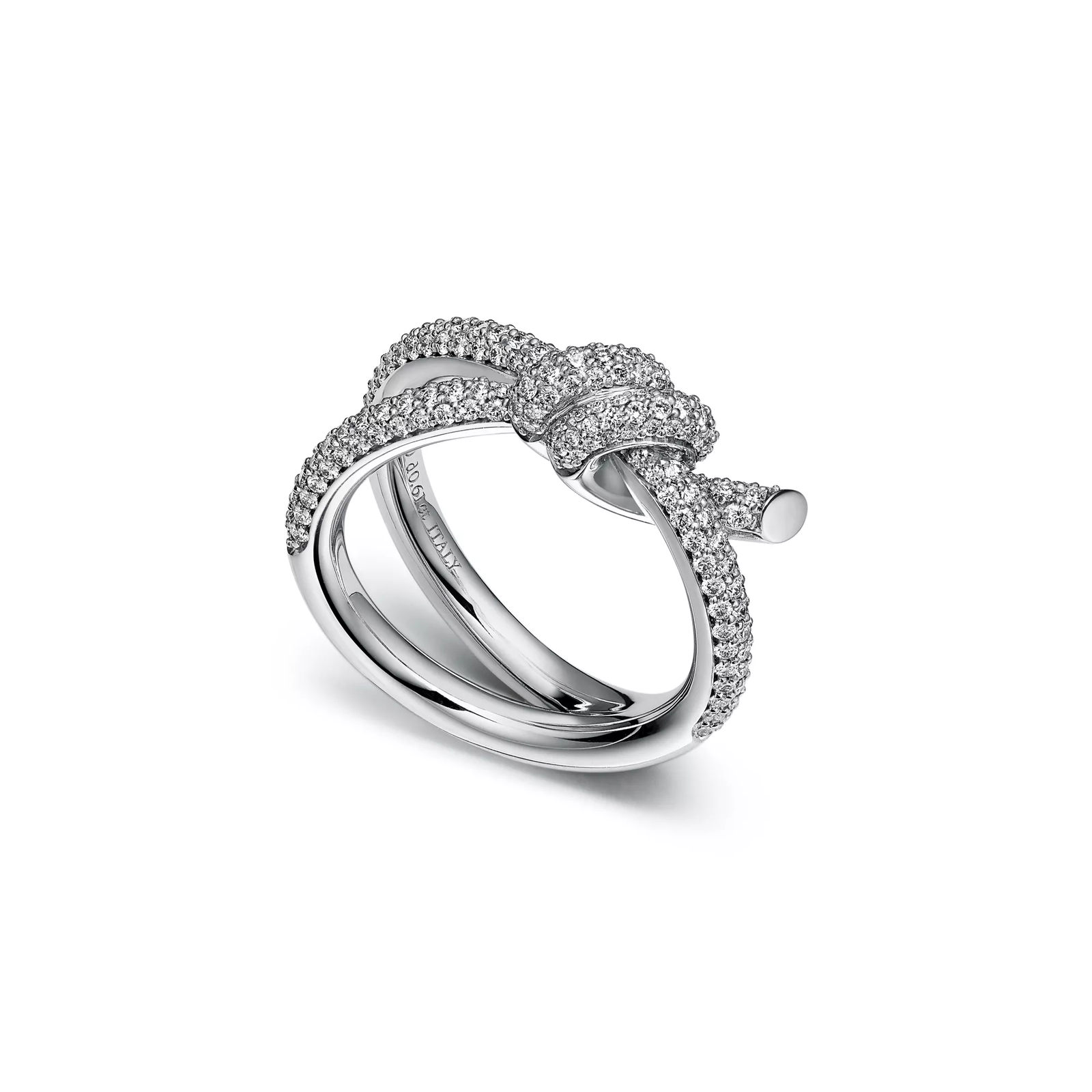 Double Row Ring in White Gold with Diamonds