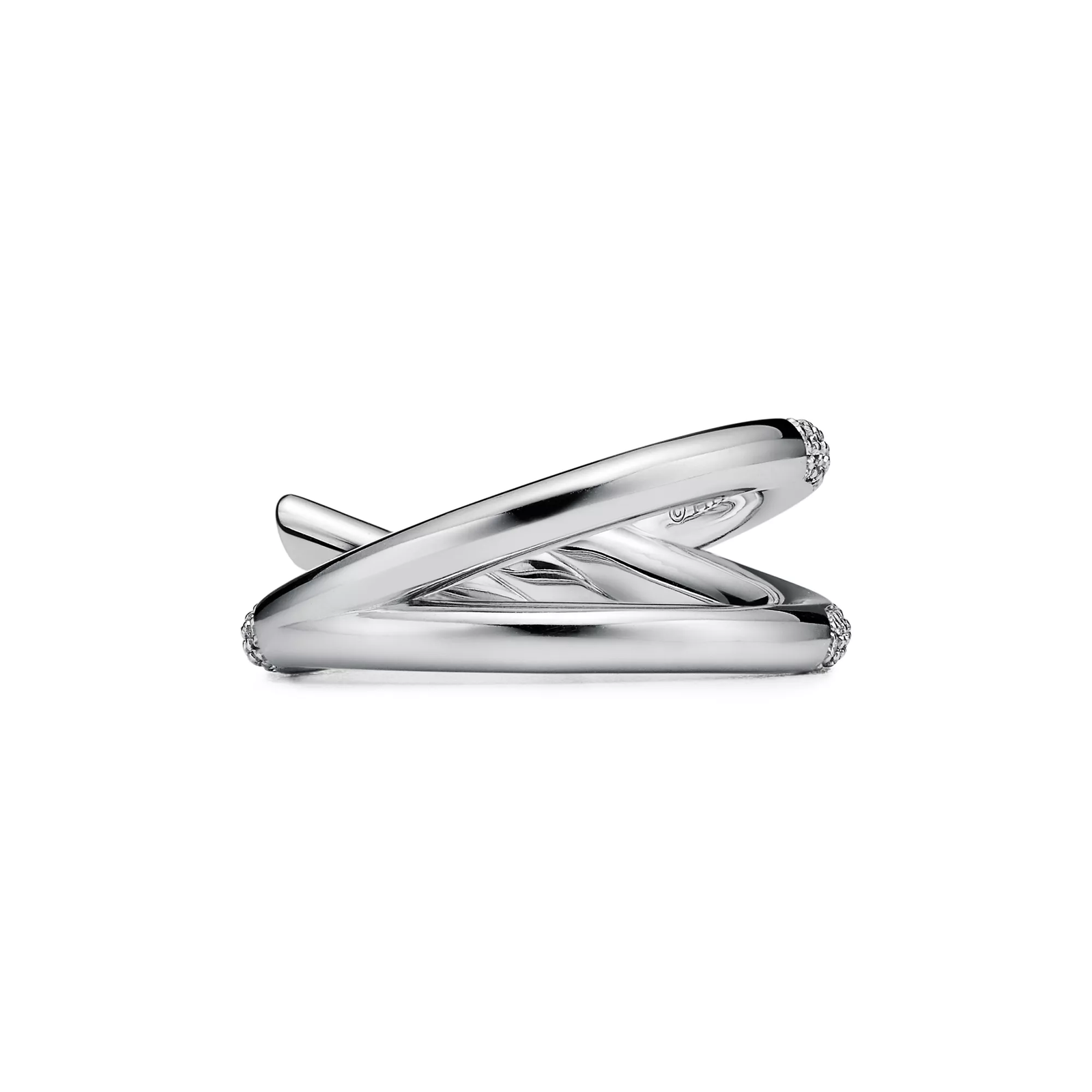 Double Row Ring in White Gold with Diamonds