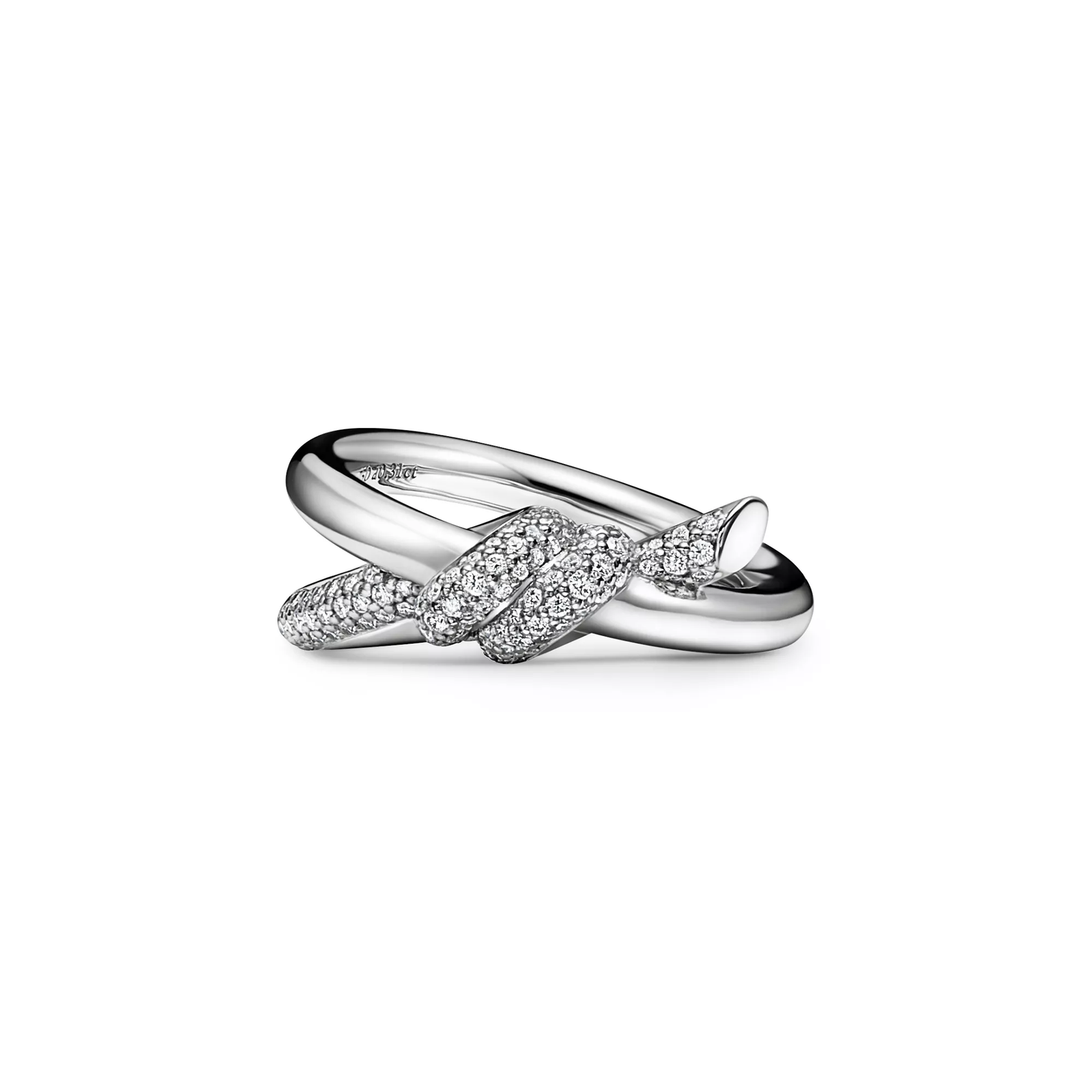 Double Row Ring in White Gold with Diamonds