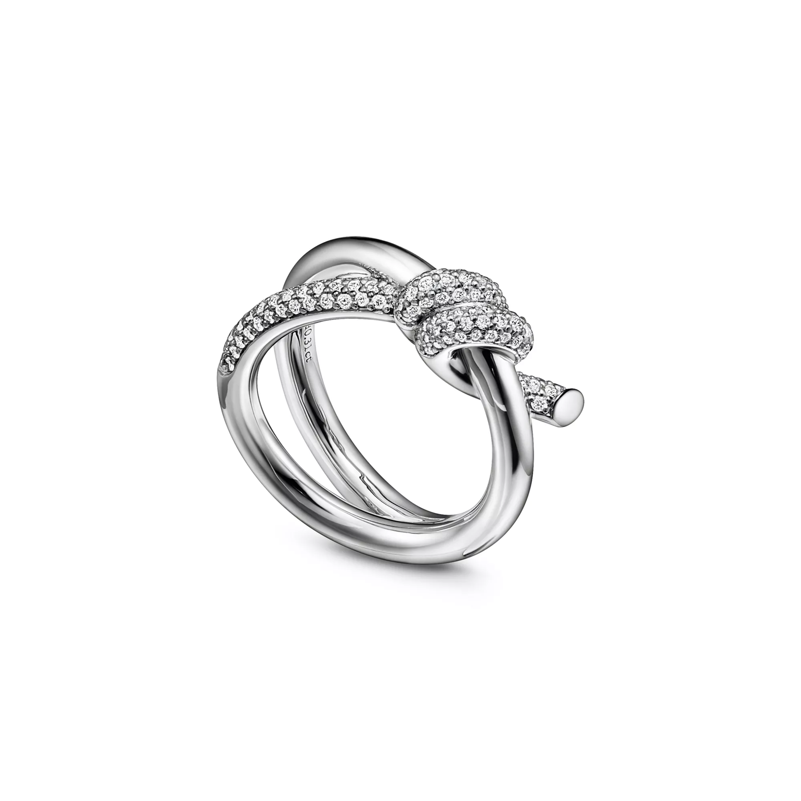 Double Row Ring in White Gold with Diamonds