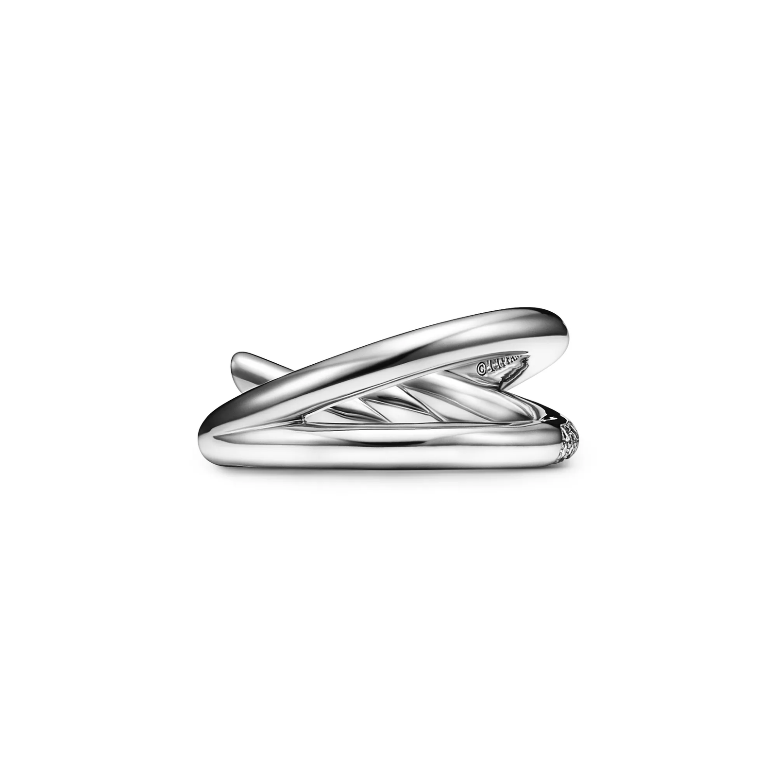 Double Row Ring in White Gold with Diamonds