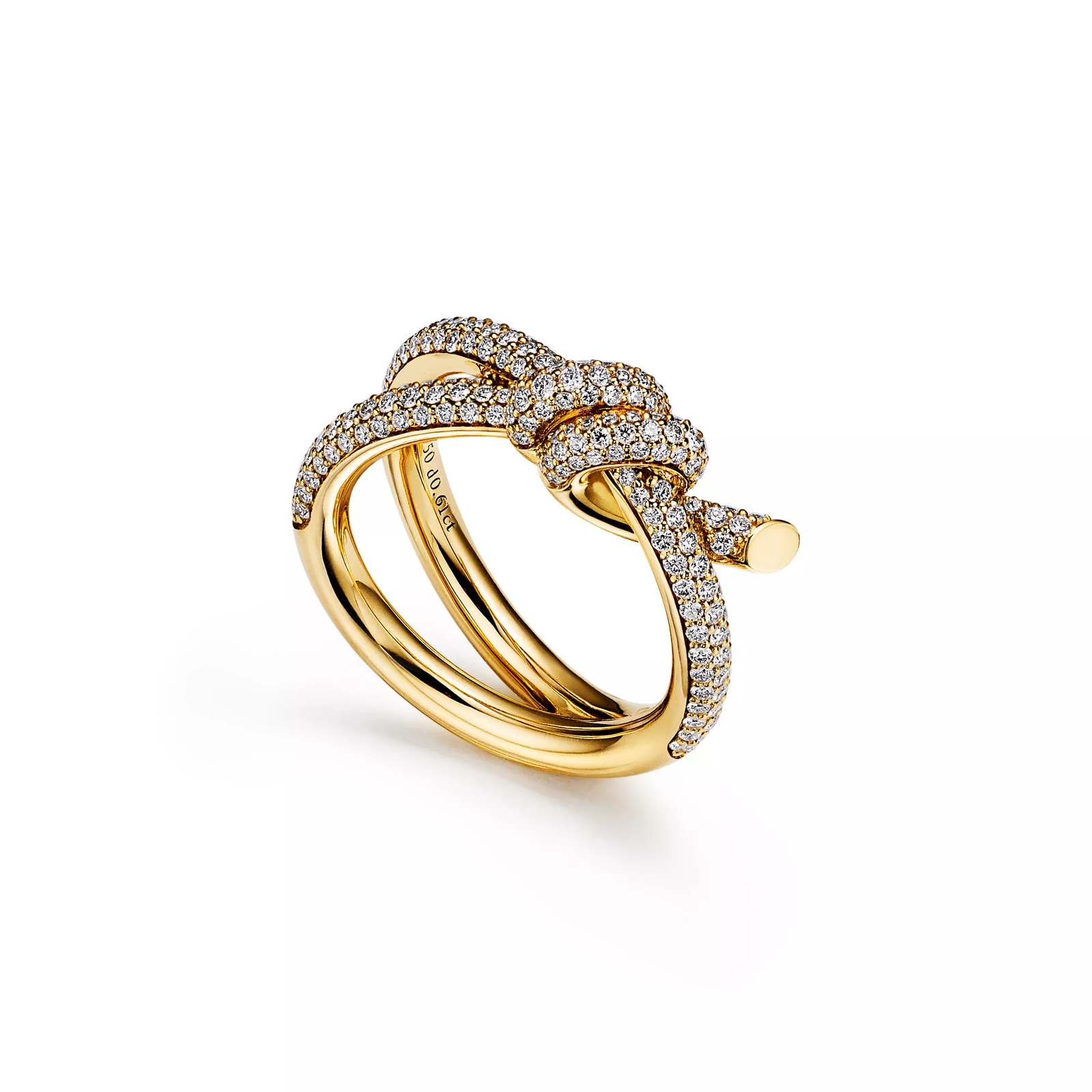 Double Row Ring in Yellow Gold with Diamonds
