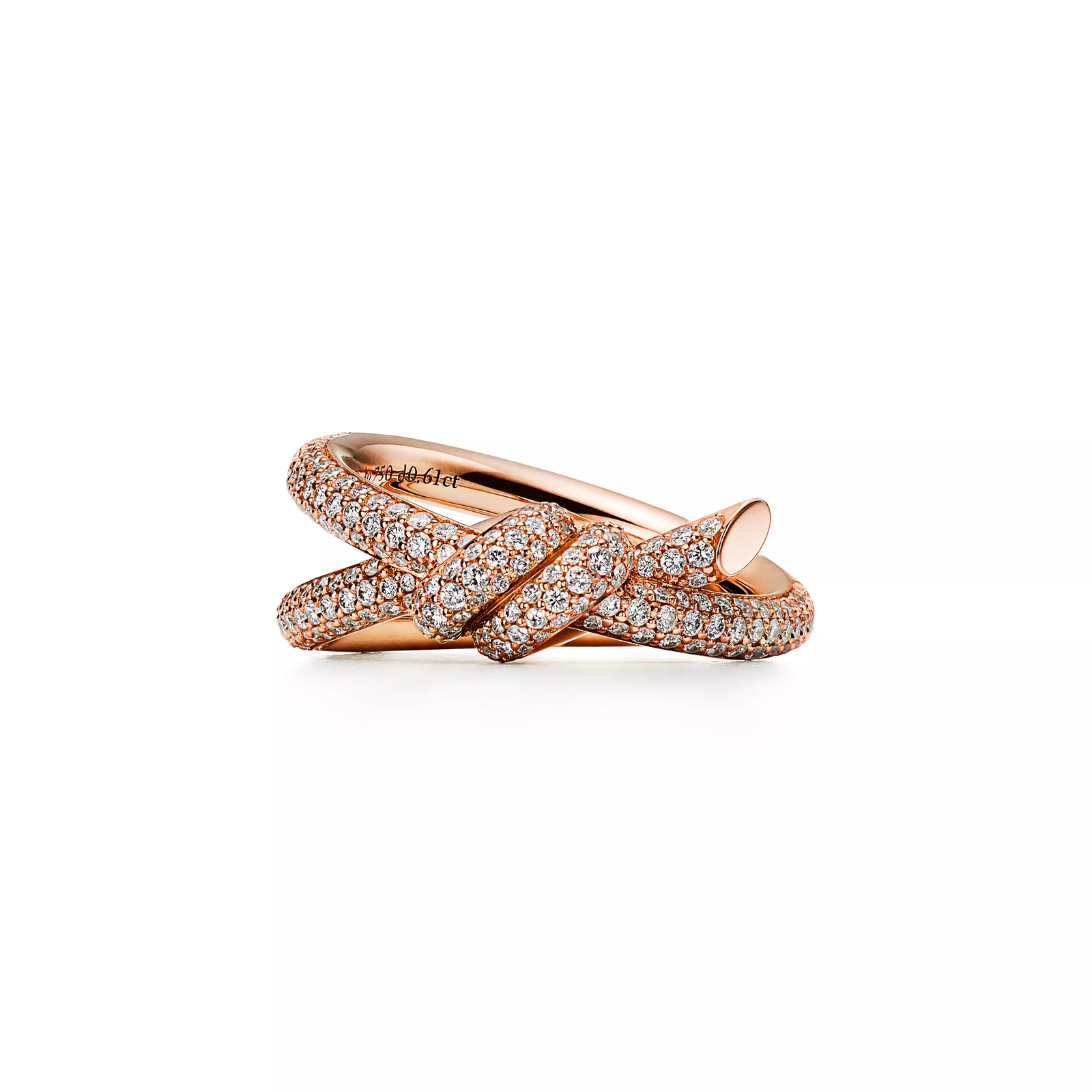 Double Row Ring in Rose Gold with Diamonds
