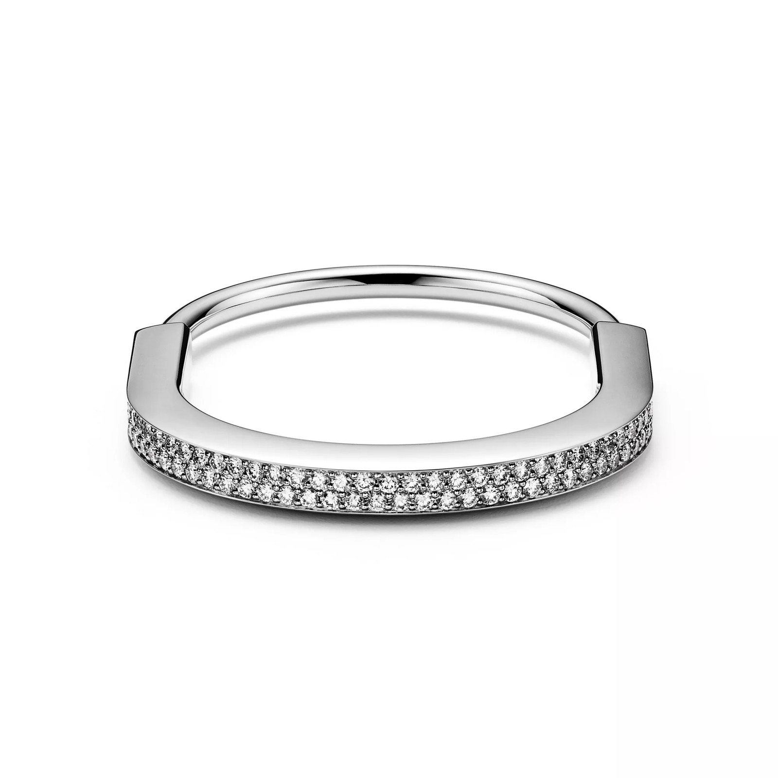 Bangle in White Gold with Full Pave Diamonds