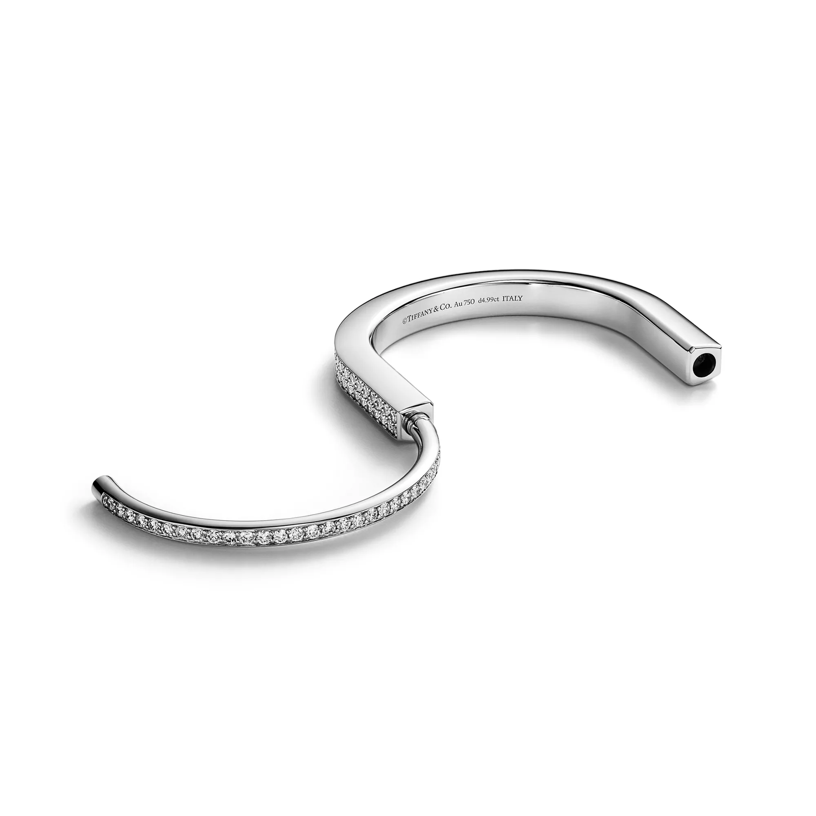 Bangle in White Gold with Full Pave Diamonds