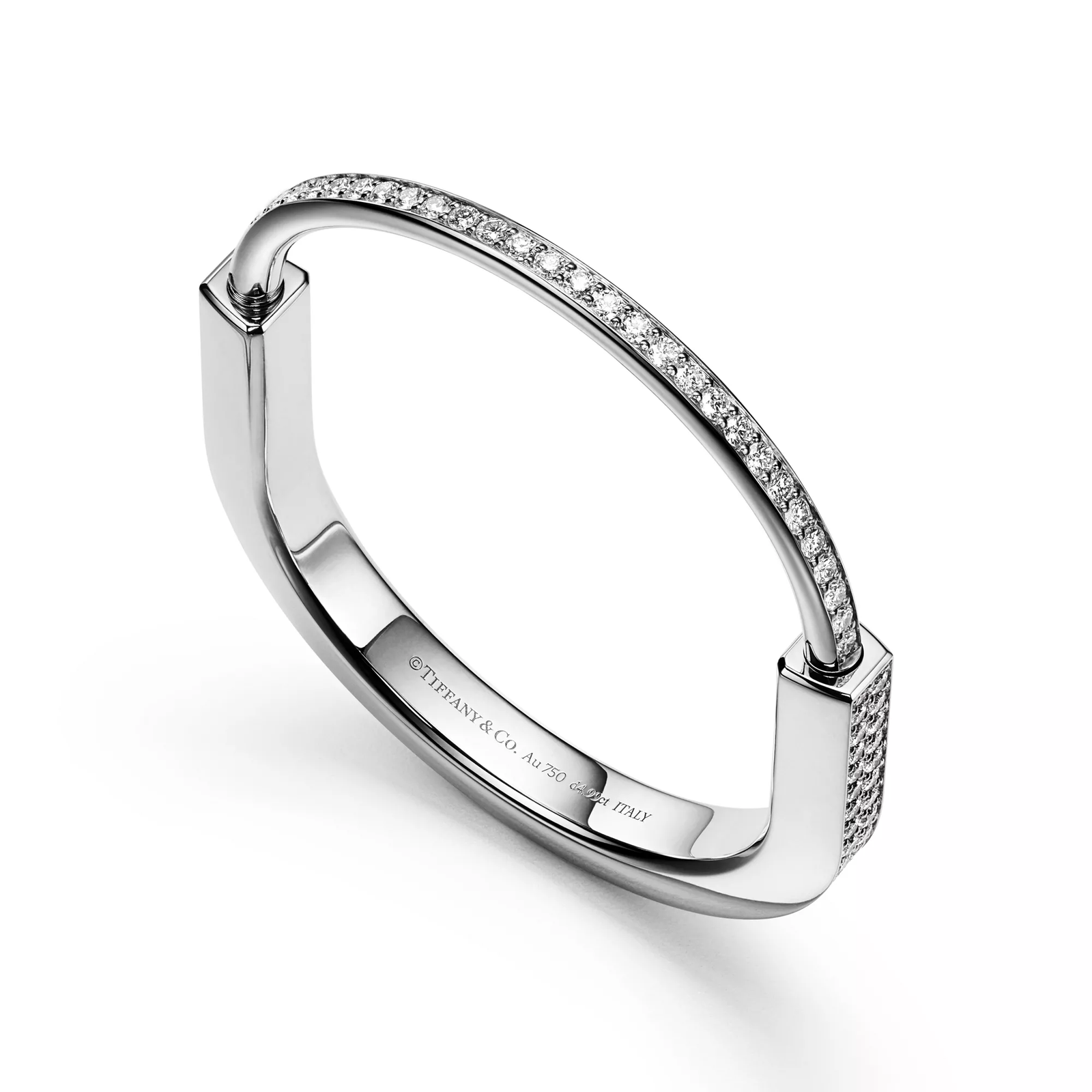 Bangle in White Gold with Full Pave Diamonds