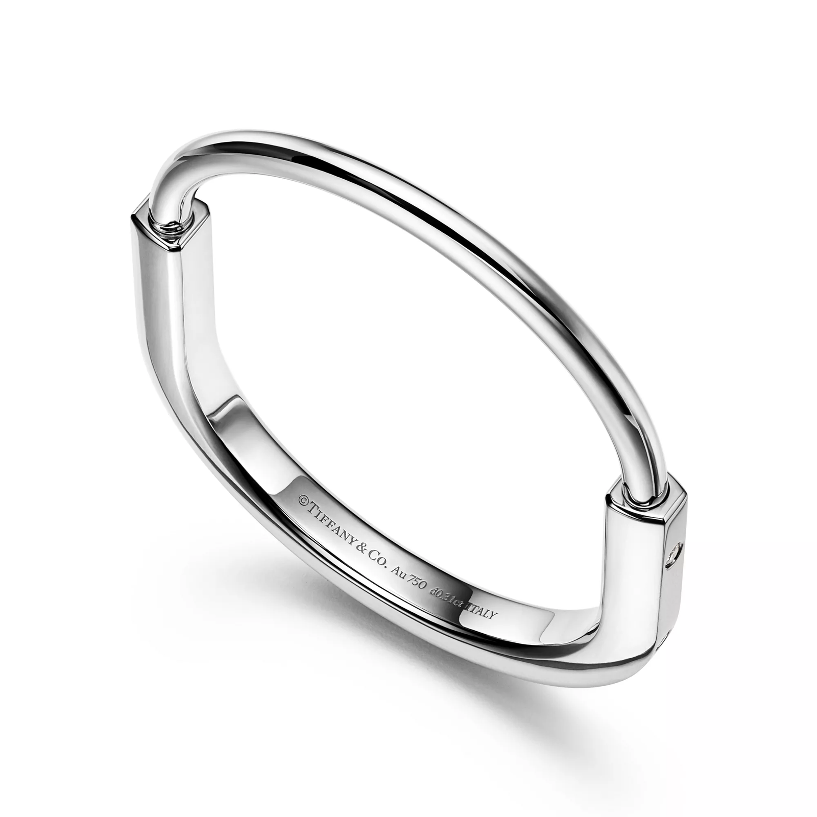 Bangle in White Gold with Diamond Accents