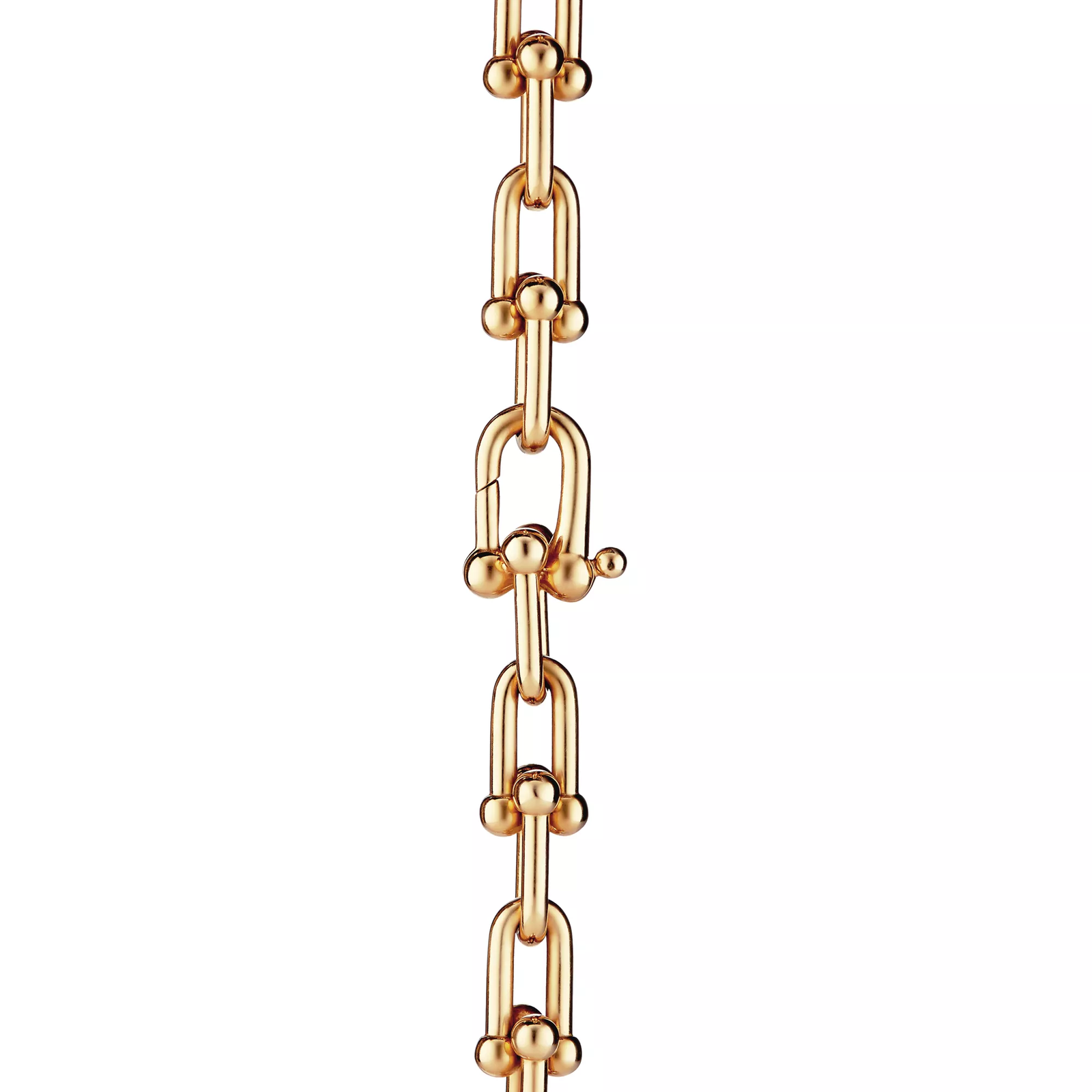 Graduated Link Necklace in Yellow Gold with Freshwater Pearls