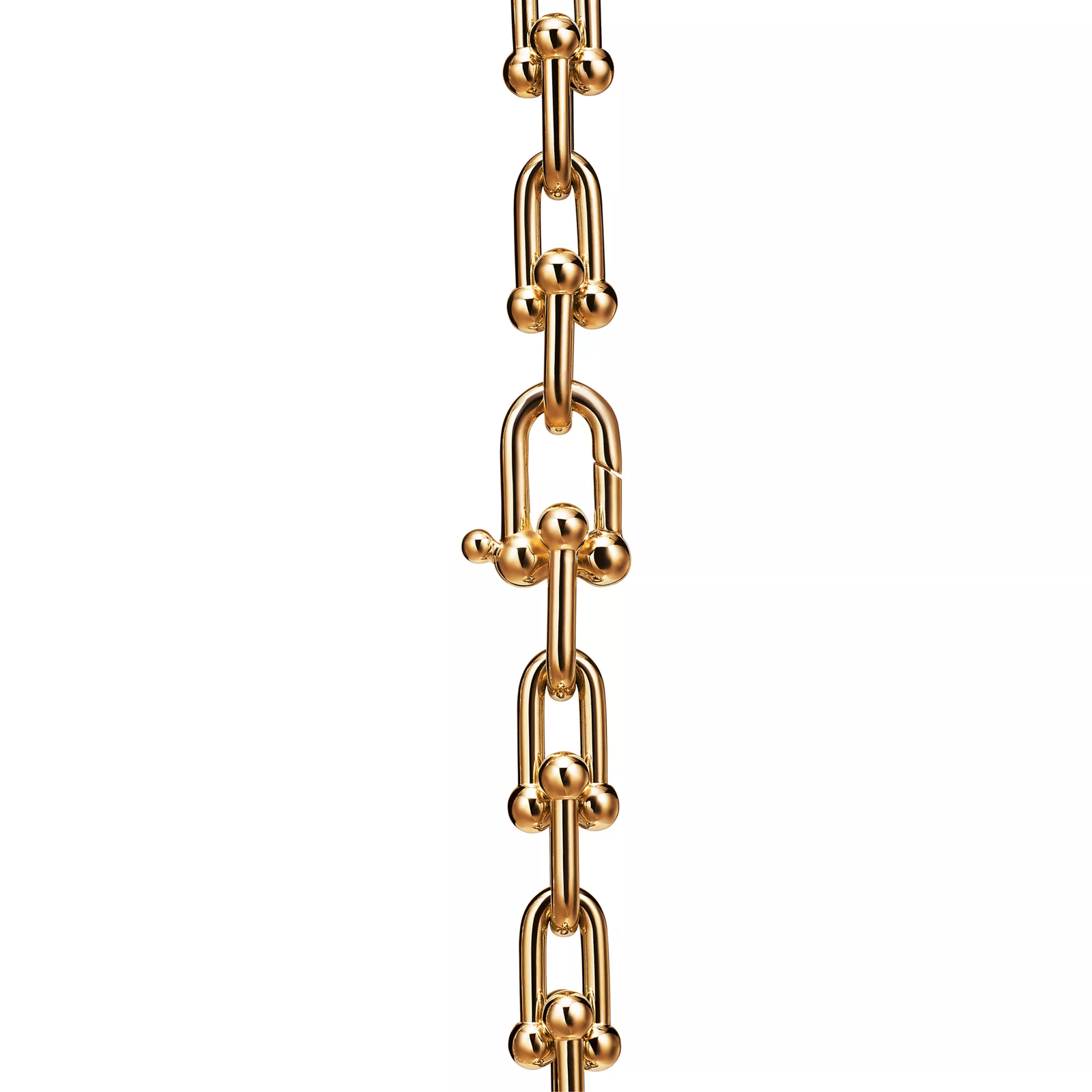 Medium Link Necklace in Yellow Gold with Diamonds