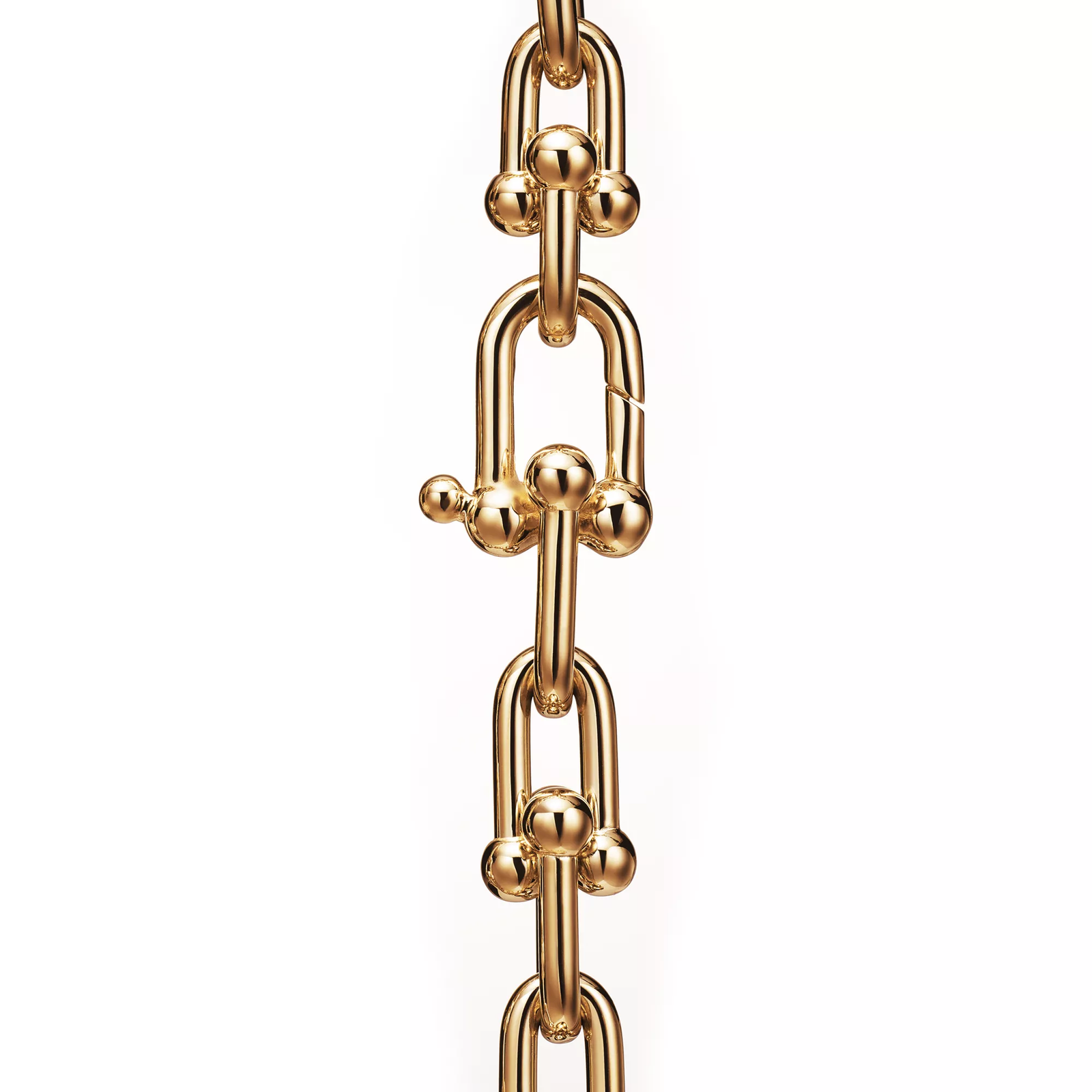 Medium Link Bracelet in Yellow Gold with Diamonds
