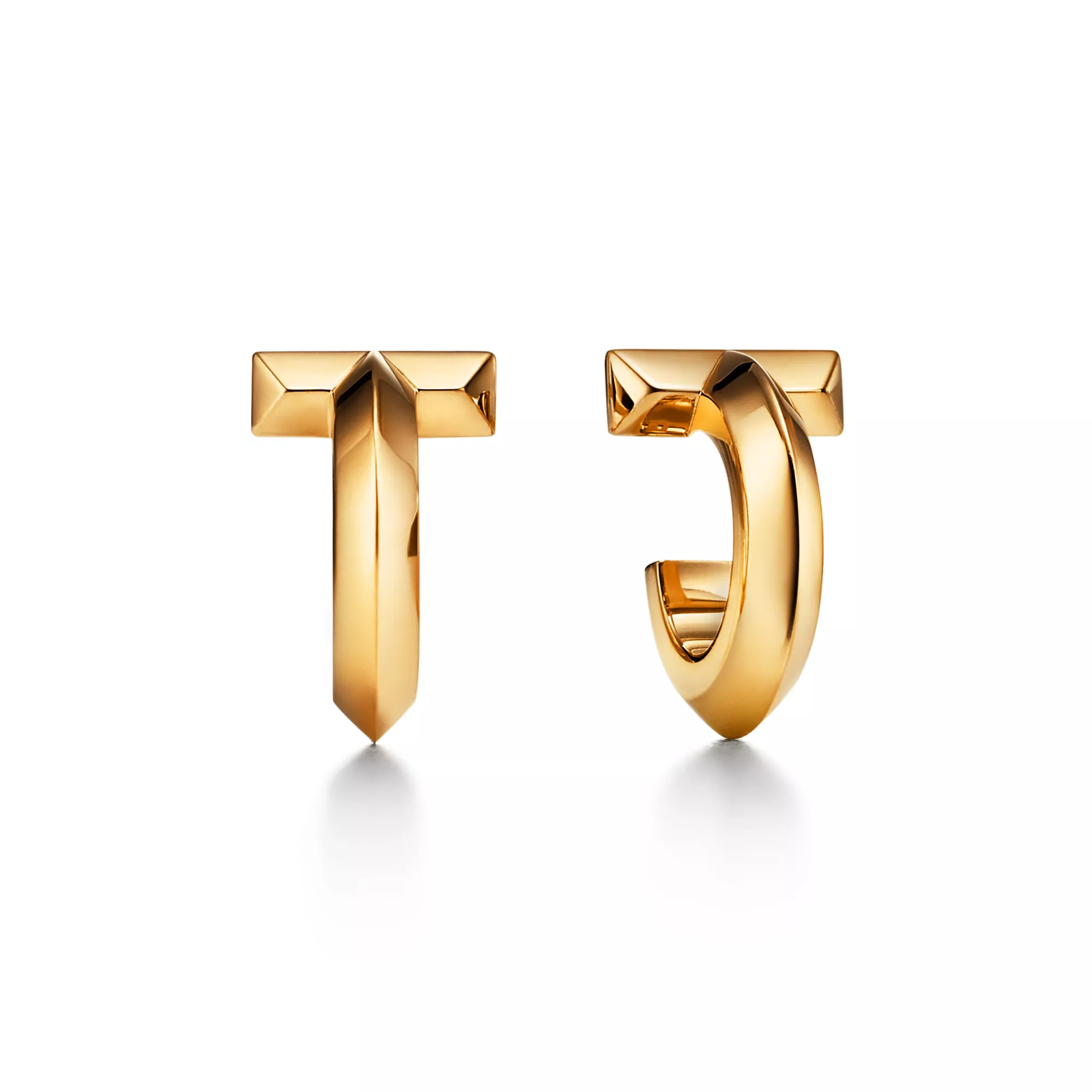 T1 Hoop Earrings in Yellow Gold