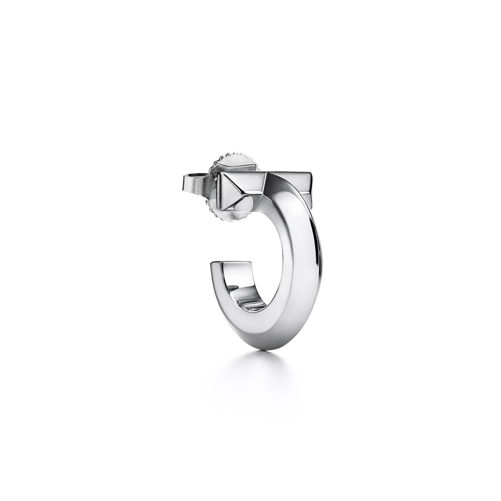 T1 Hoop Earrings in White Gold