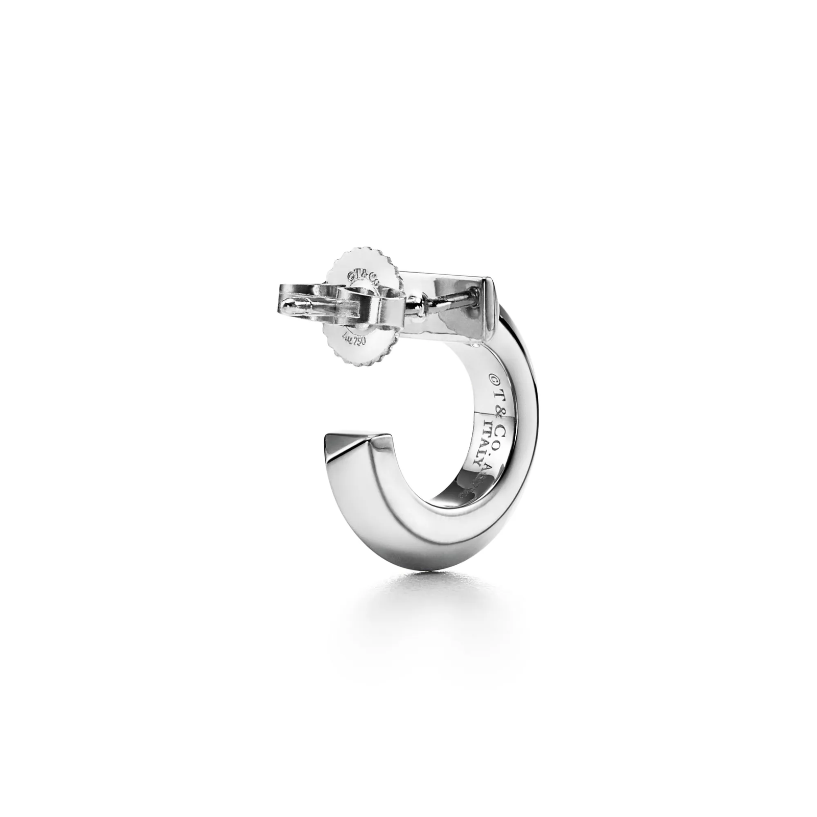 T1 Hoop Earrings in White Gold