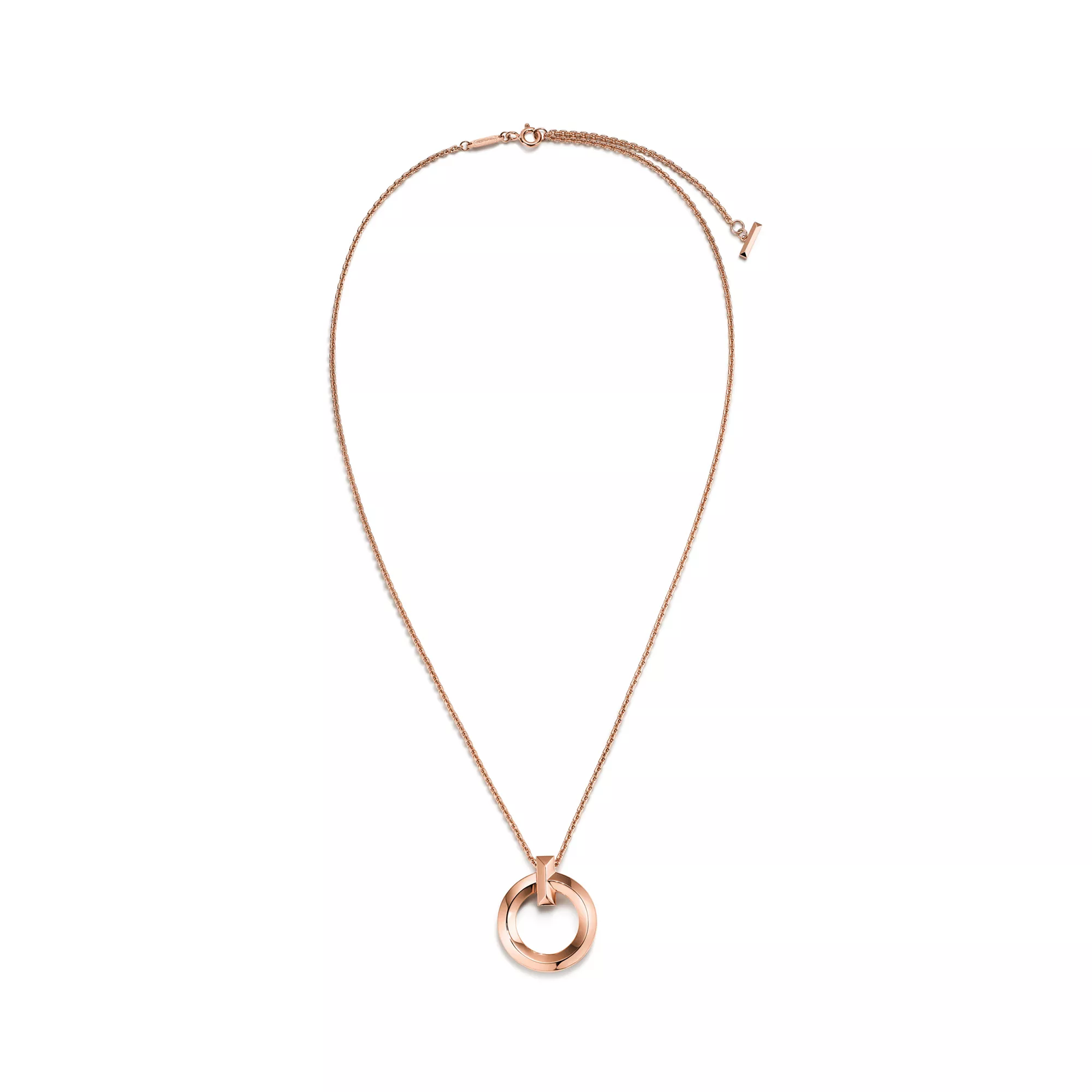 T1 Circle Pendant in Rose Gold, Small