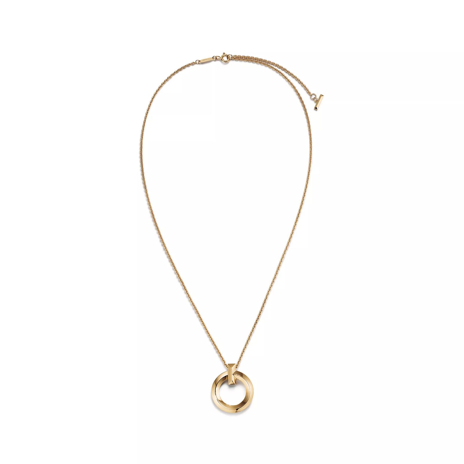 T1 Circle Pendant in Yellow Gold, Small