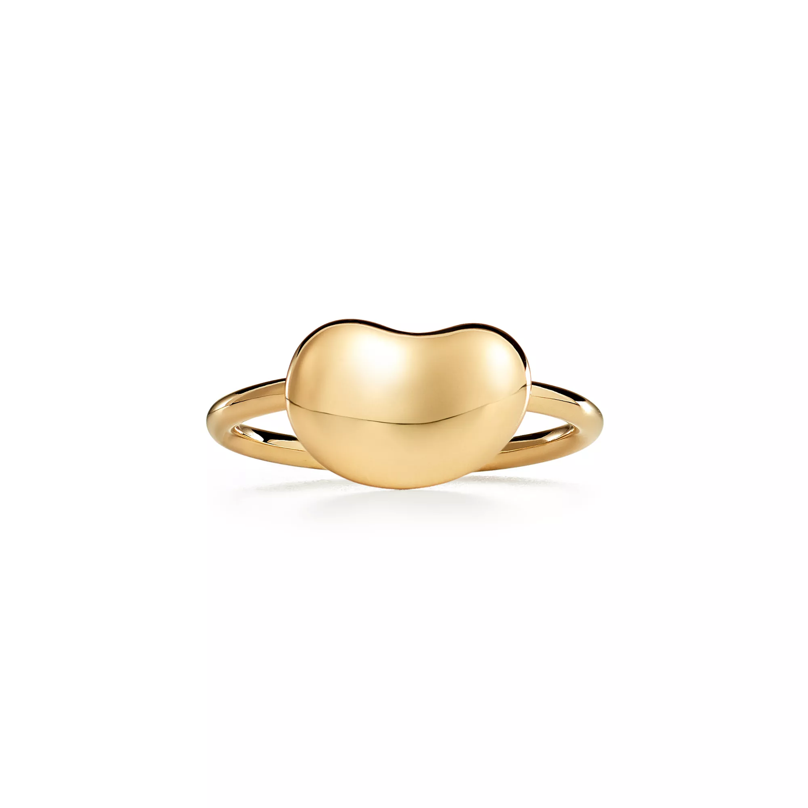 Bean design Wire Ring in Yellow Gold, 12 mm