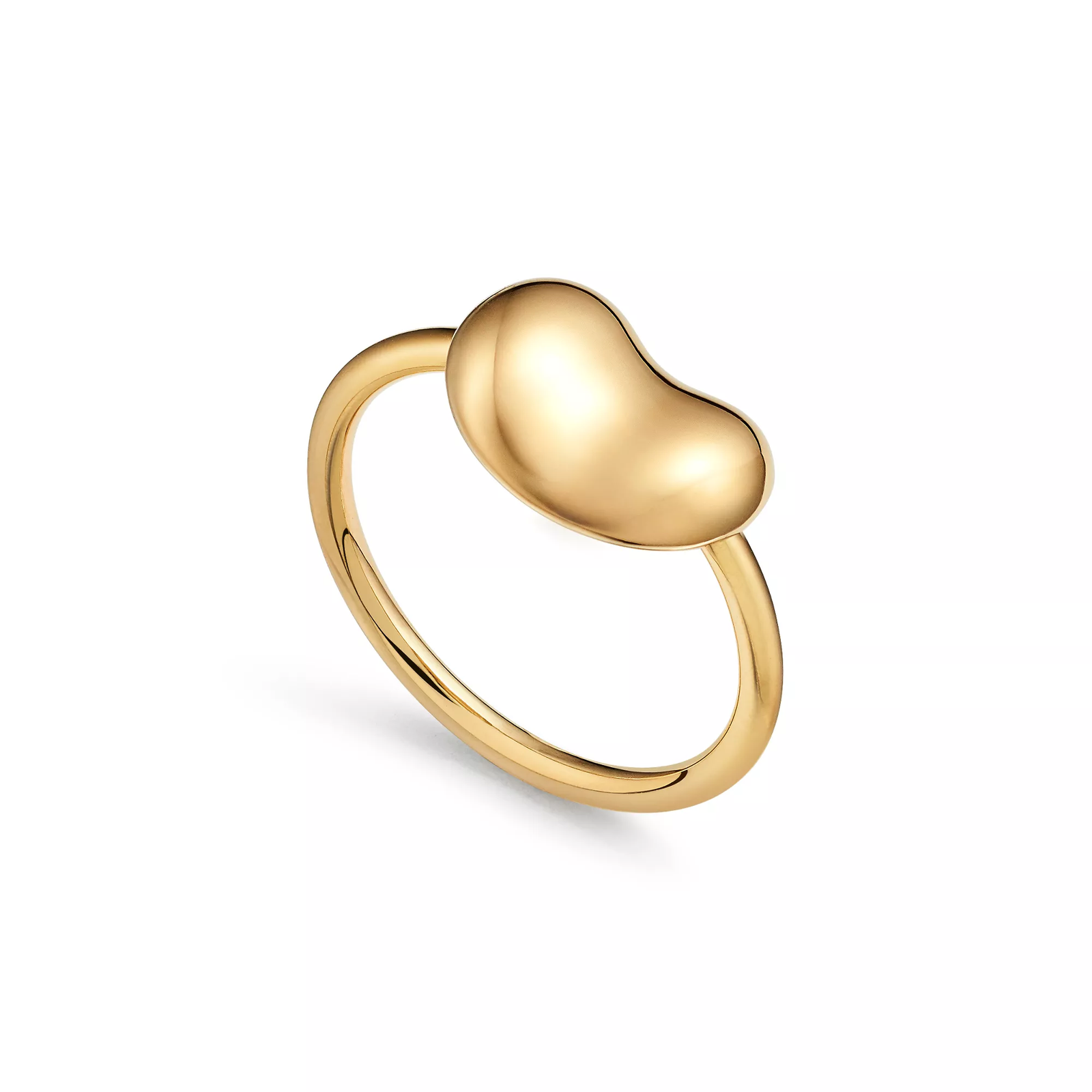 Bean design Wire Ring in Yellow Gold, 12 mm