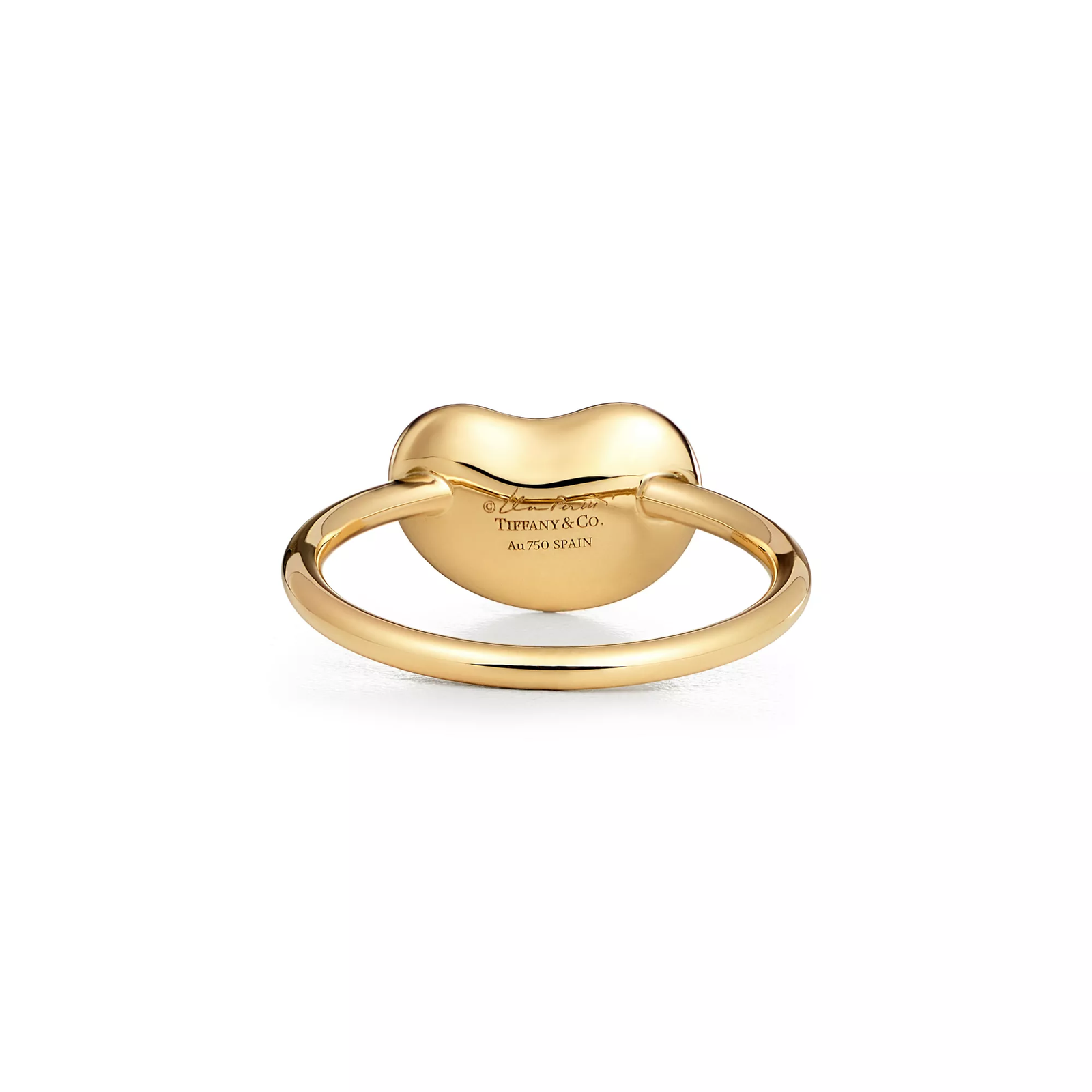 Bean design Wire Ring in Yellow Gold, 12 mm